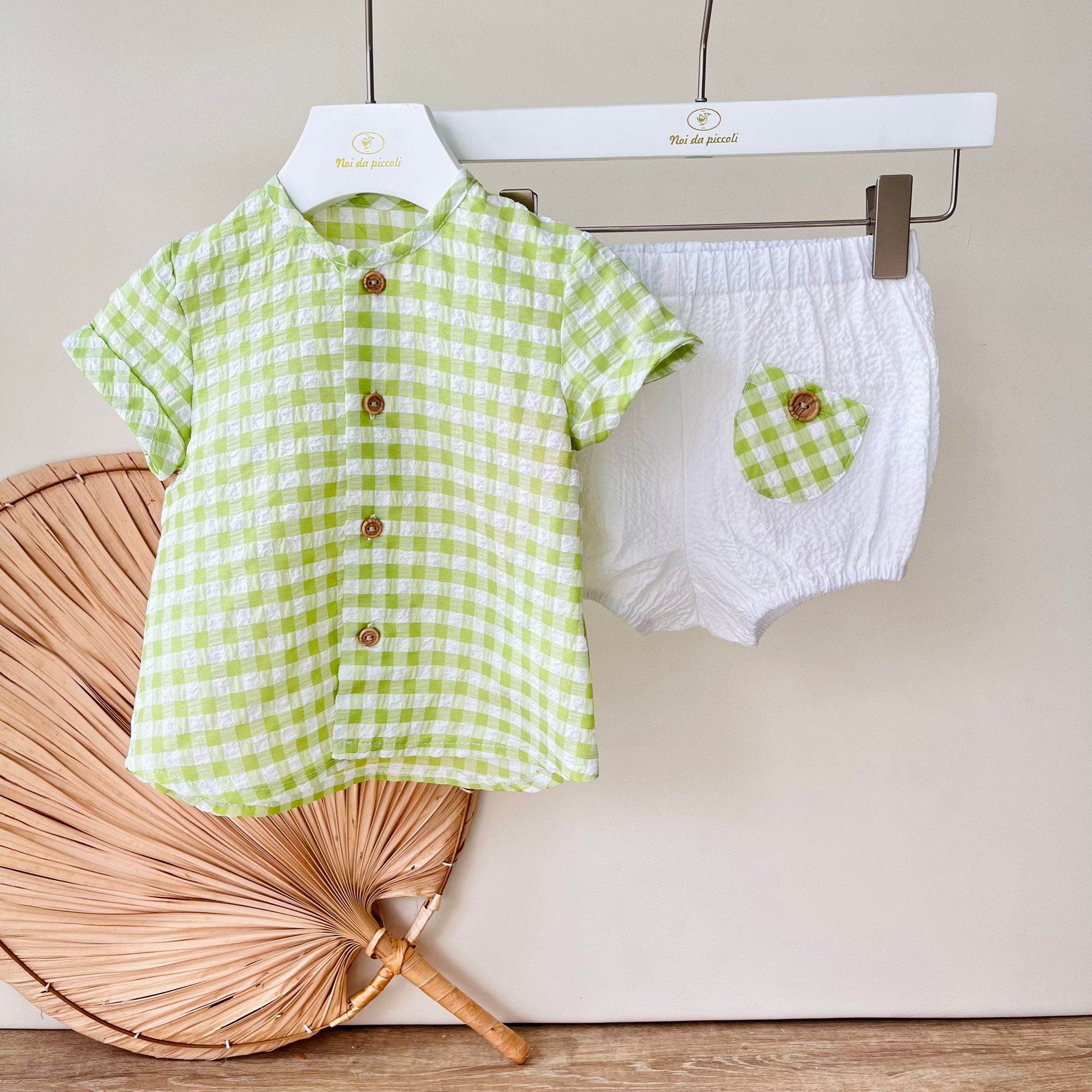 COMPLETO 2PZ CATANZARO 100 % COTONE VERDE - Noi da piccoli