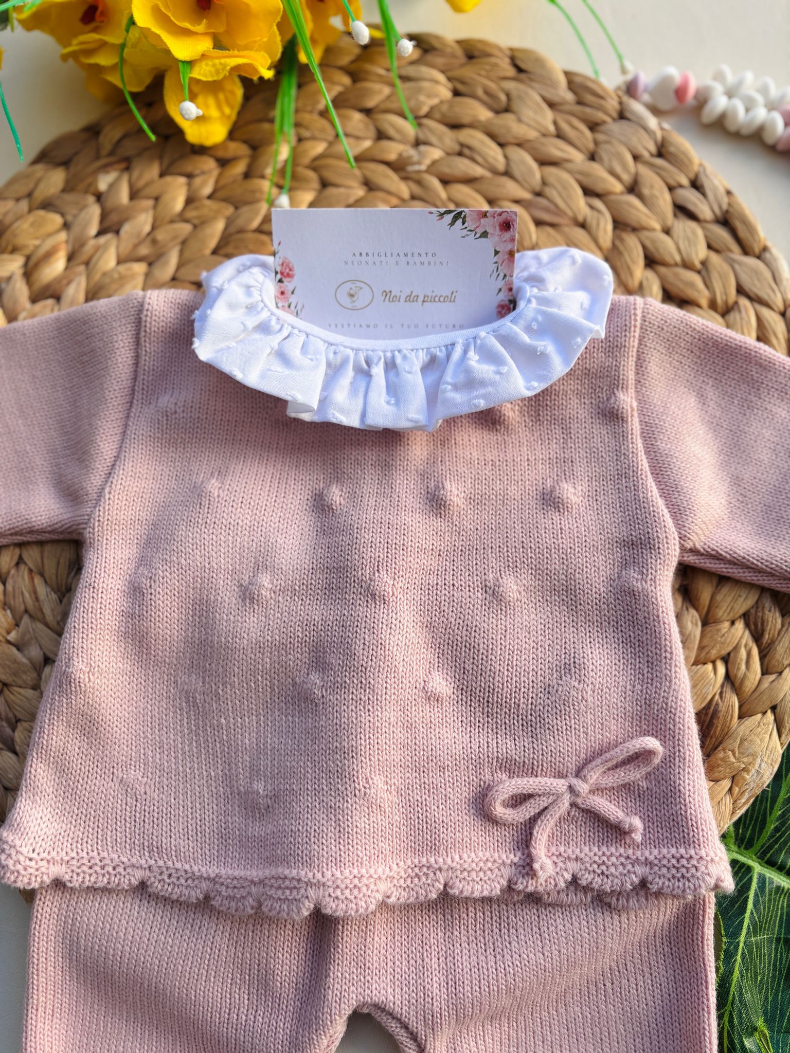 COMPLETO 2PZ COLLETTO PLUMETIS FILATO CALDO ROSADO - Noi da piccoli