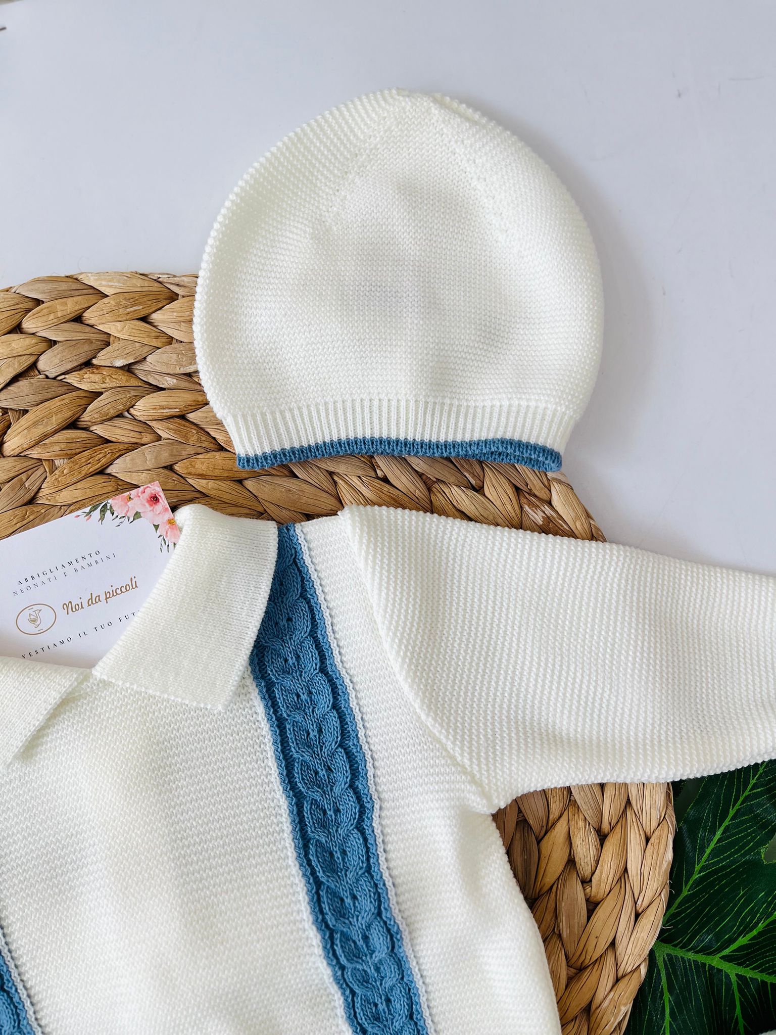 COMPLETO 2PZ CON PARURE FILATO CALDO PANNA AVION - Noi da piccoli