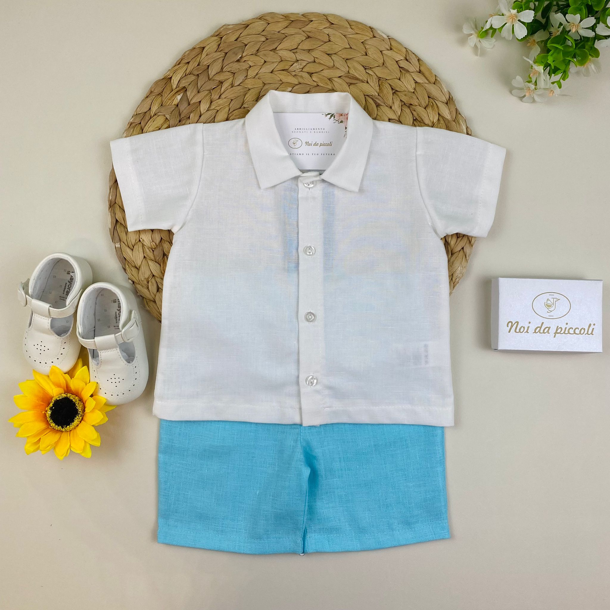 COMPLETO 2PZ Cotone Turchese - Noi da piccoli