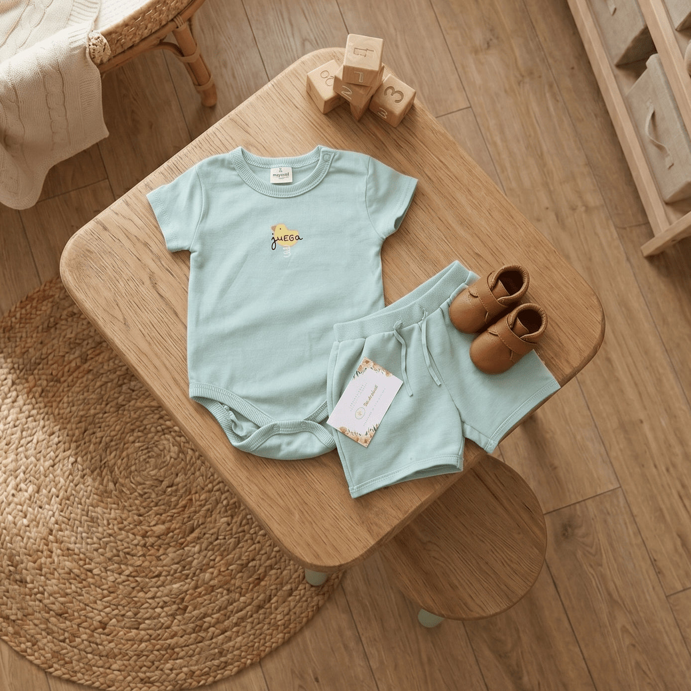 COMPLETO 2PZ IN COTONE VERDE - Noi da piccoli