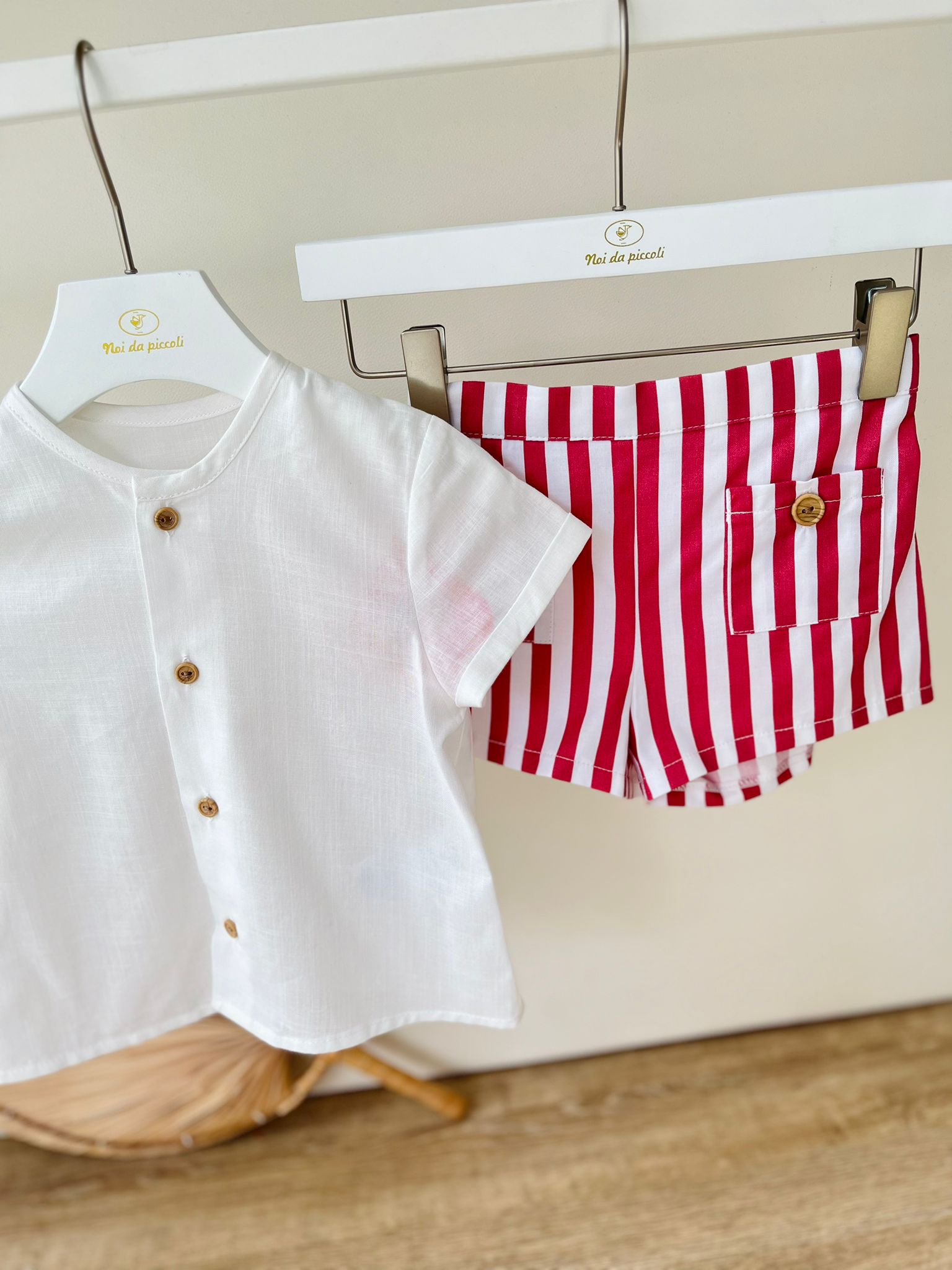 COMPLETO 2PZ LIVORNO 100 % COTONE ROSSO - Noi da piccoli