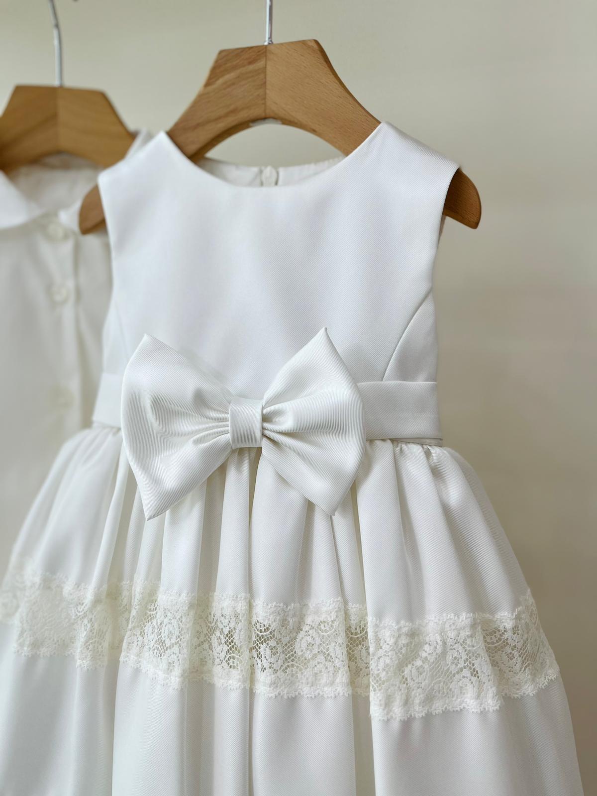 COMPLETO 2PZ PANNA CON FIOCCHETTO CENTRALE E GOLFINO - Noi da piccoli