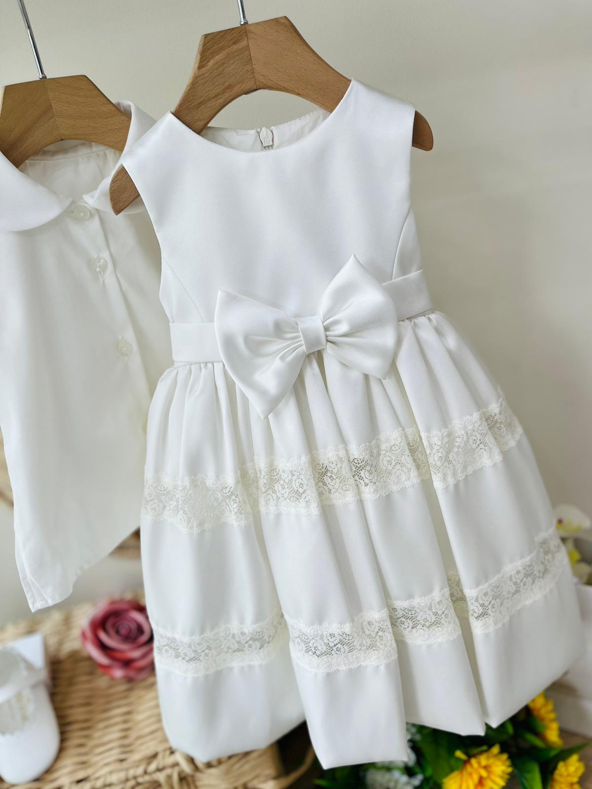 COMPLETO 2PZ PANNA CON FIOCCHETTO CENTRALE E GOLFINO - Noi da piccoli