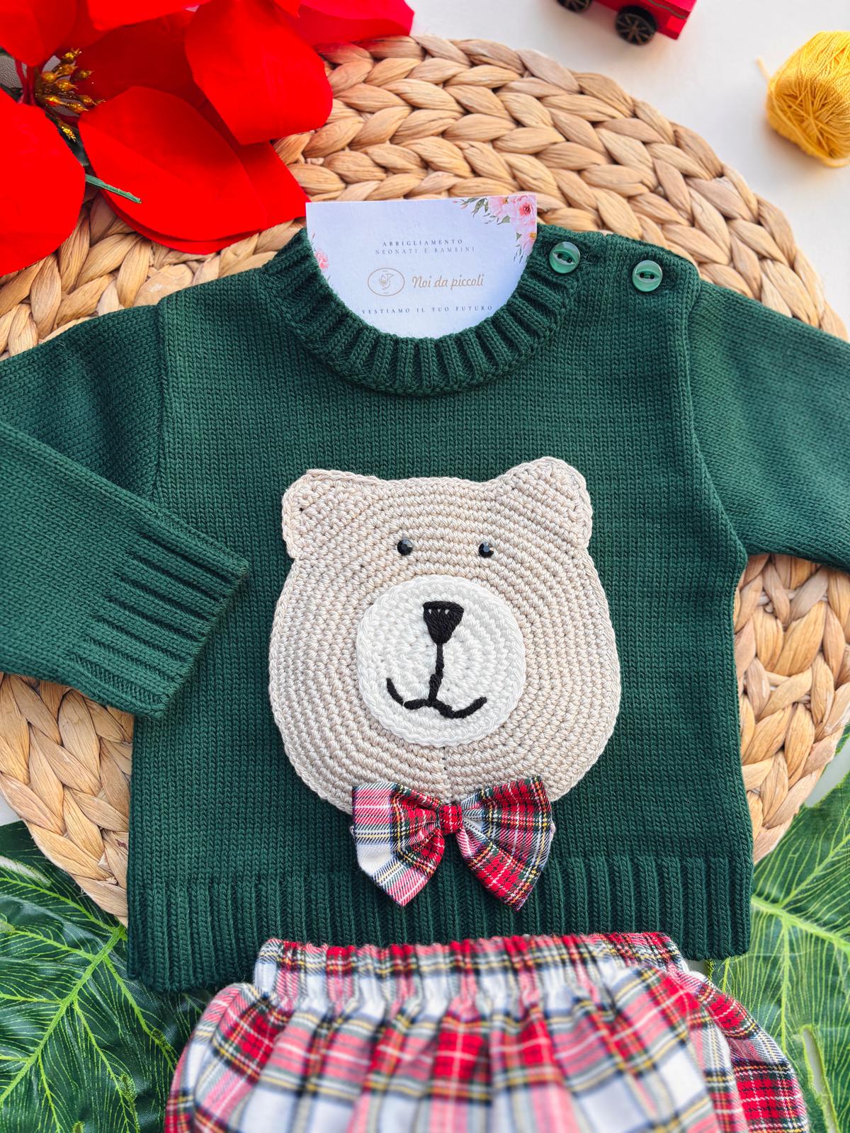 COMPLETO 2PZ SCOZZESE FILATO CALDO VERDE - Noi da piccoli