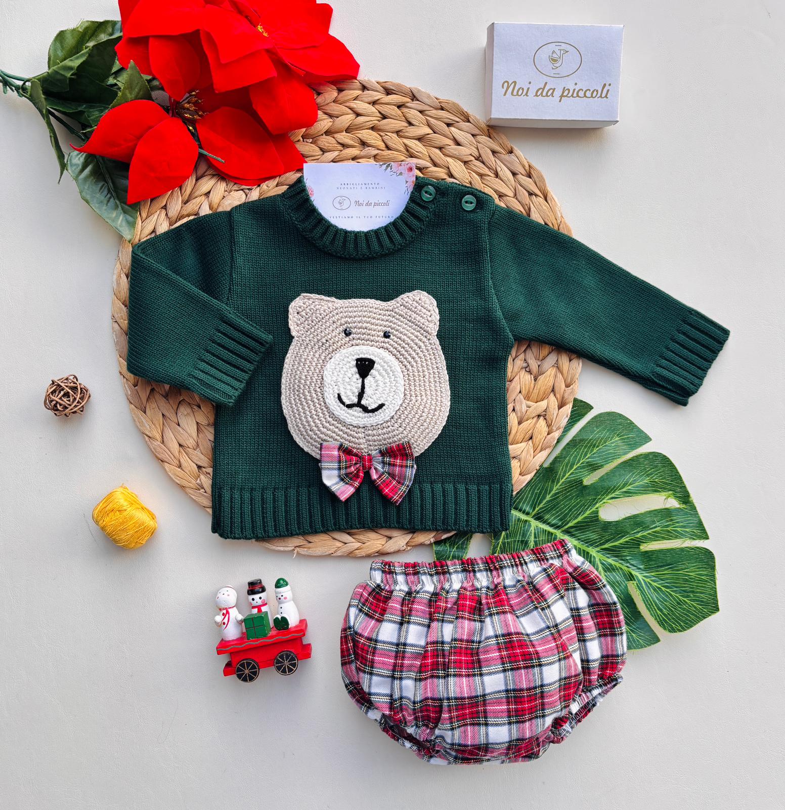 COMPLETO 2PZ SCOZZESE FILATO CALDO VERDE - Noi da piccoli