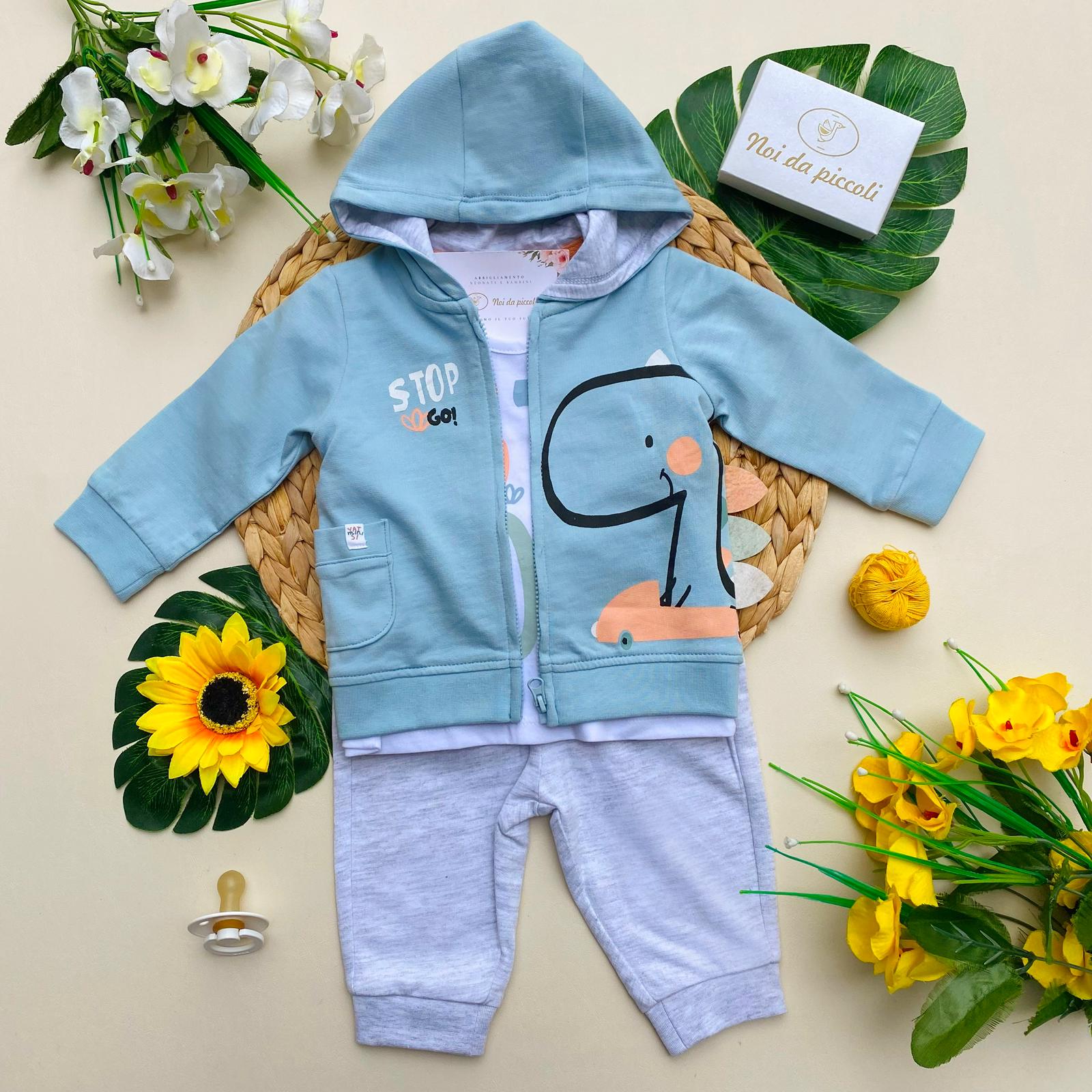 completo 3 pz 100 % COTONE CIELO - Noi da piccoli