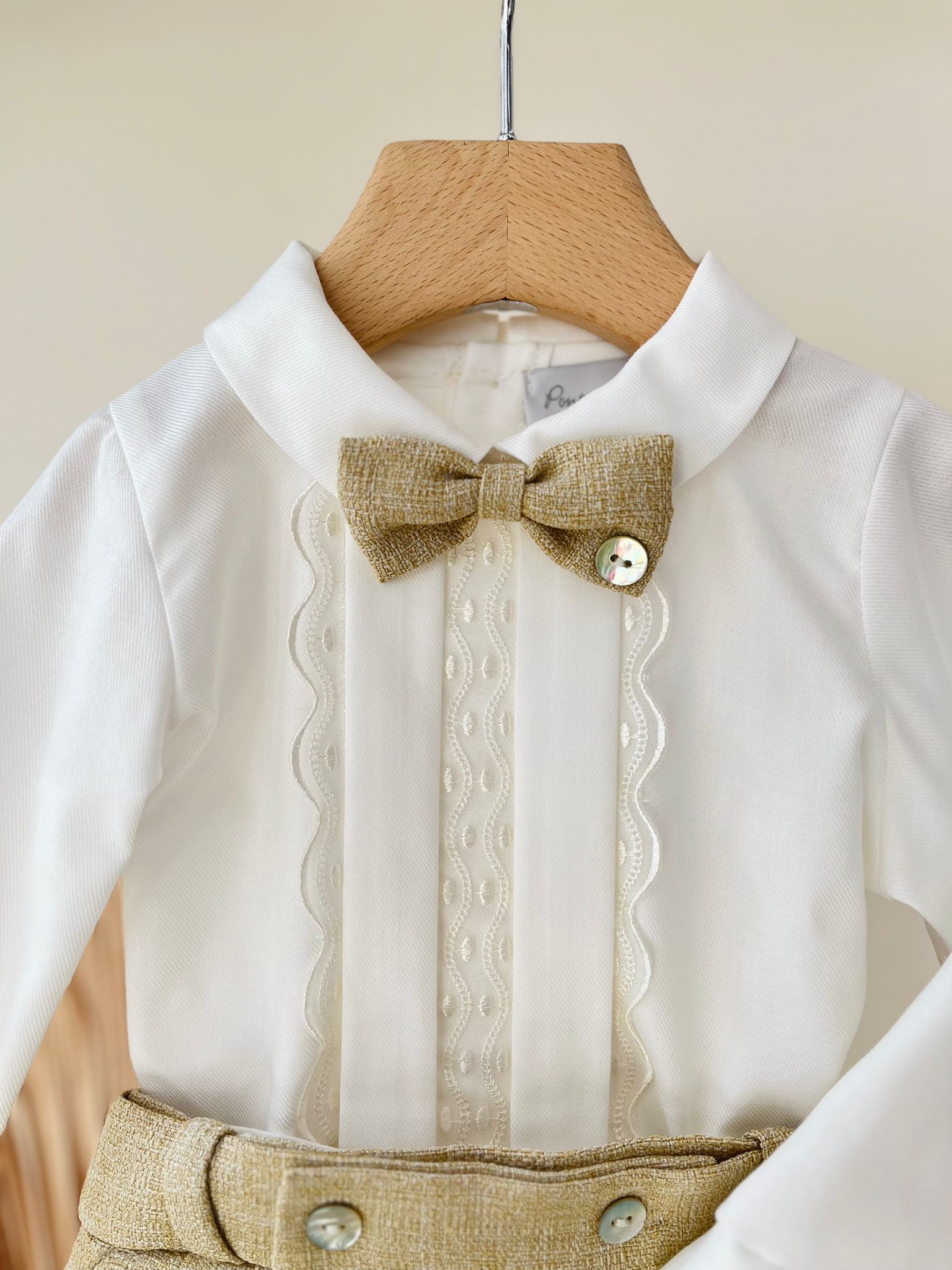 COMPLETO 3 PZ ACHILLE BEIGE - Noi da piccoli