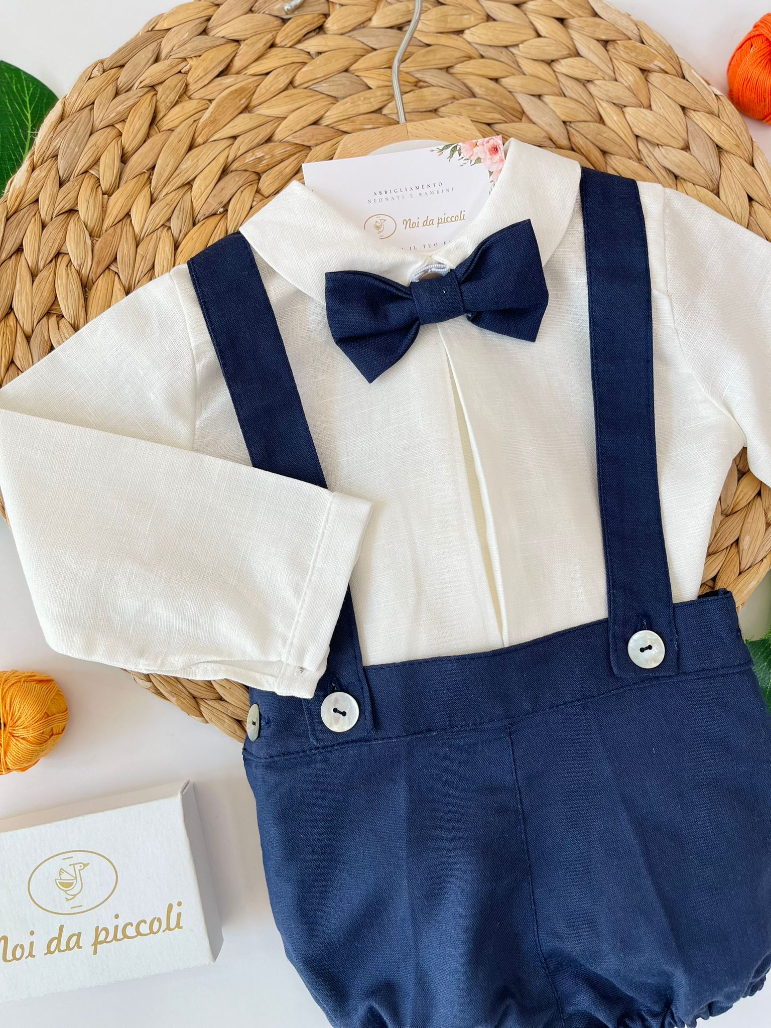 COMPLETO 3 PZ CERIMONIALE A MANICA LUNGA BLU - Noi da piccoli