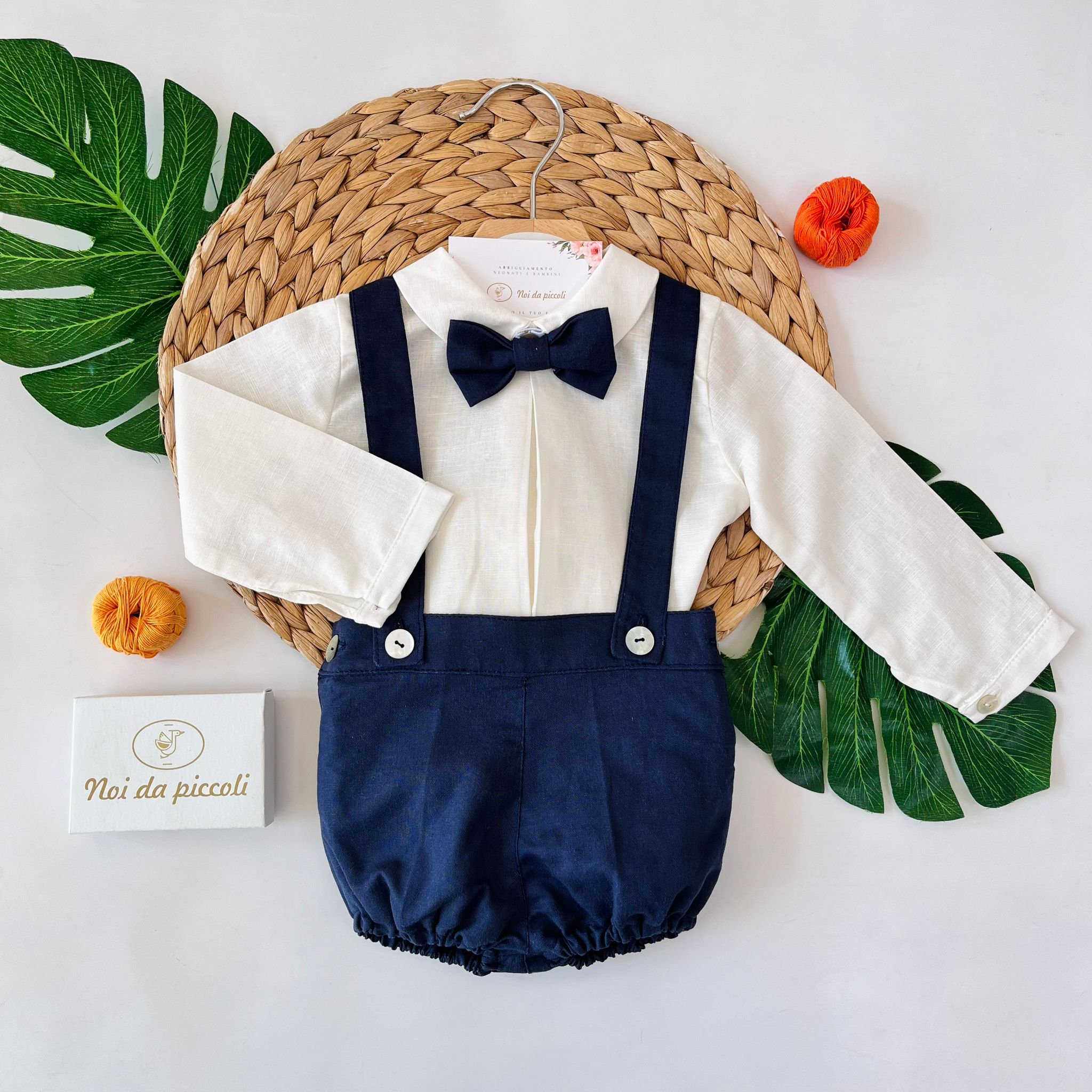 COMPLETO 3 PZ CERIMONIALE A MANICA LUNGA BLU - Noi da piccoli