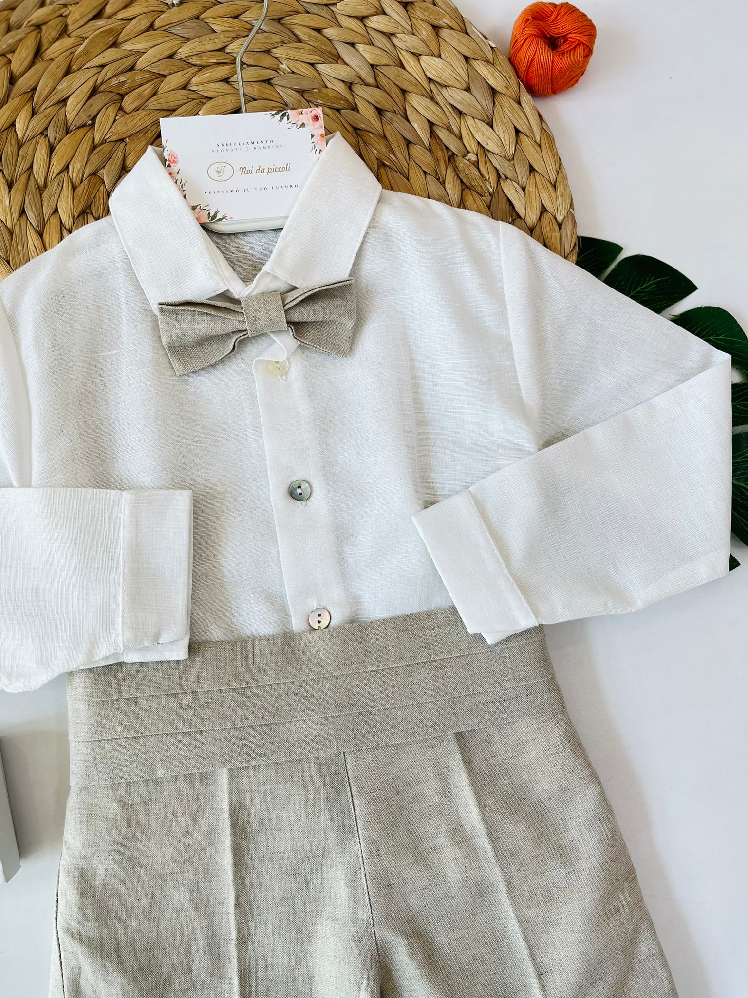 COMPLETO 3 PZ CERIMONIALE BEIGE - Noi da piccoli