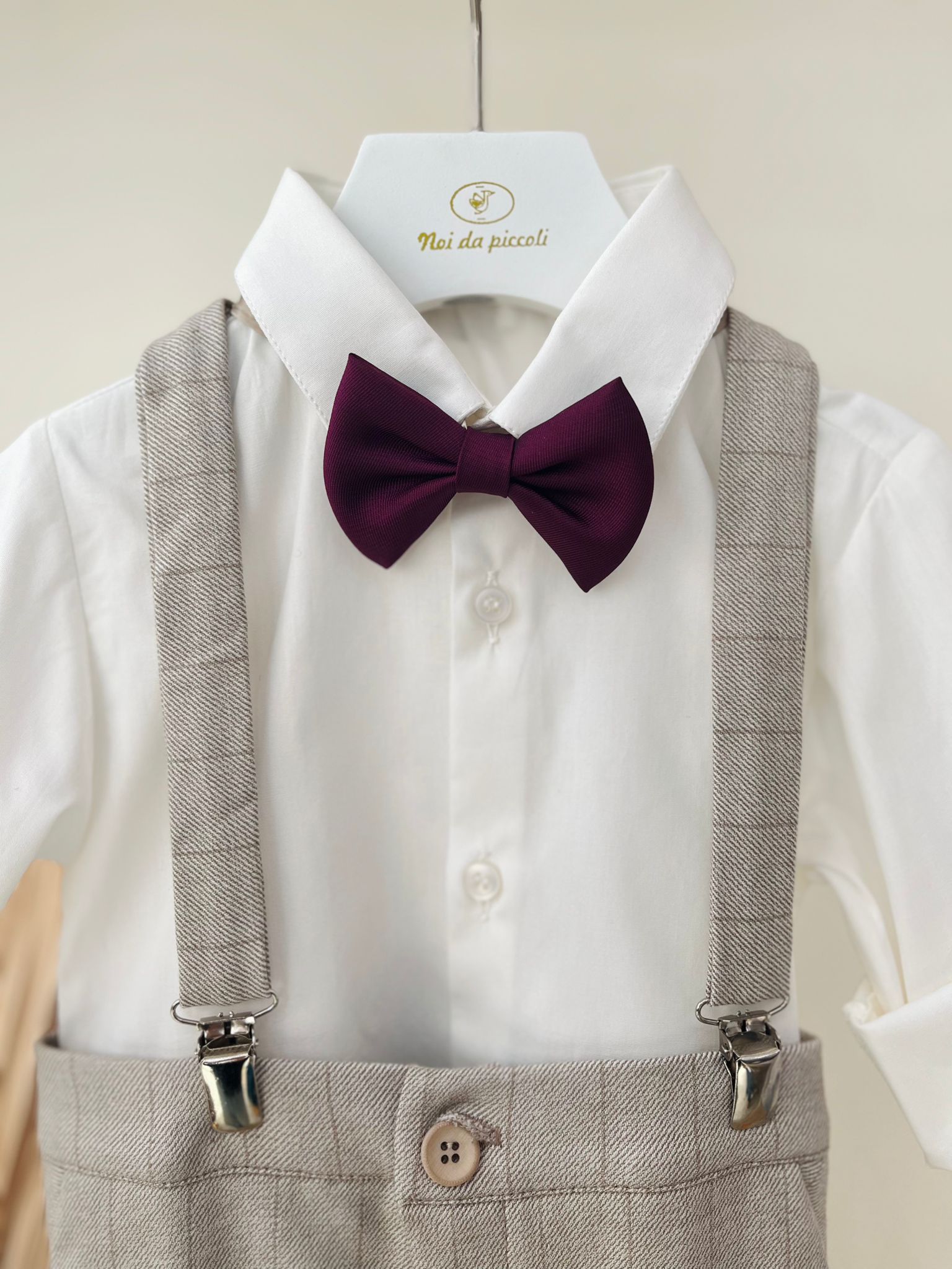 COMPLETO 3 PZ CERIMONIALE BEIGE - Noi da piccoli