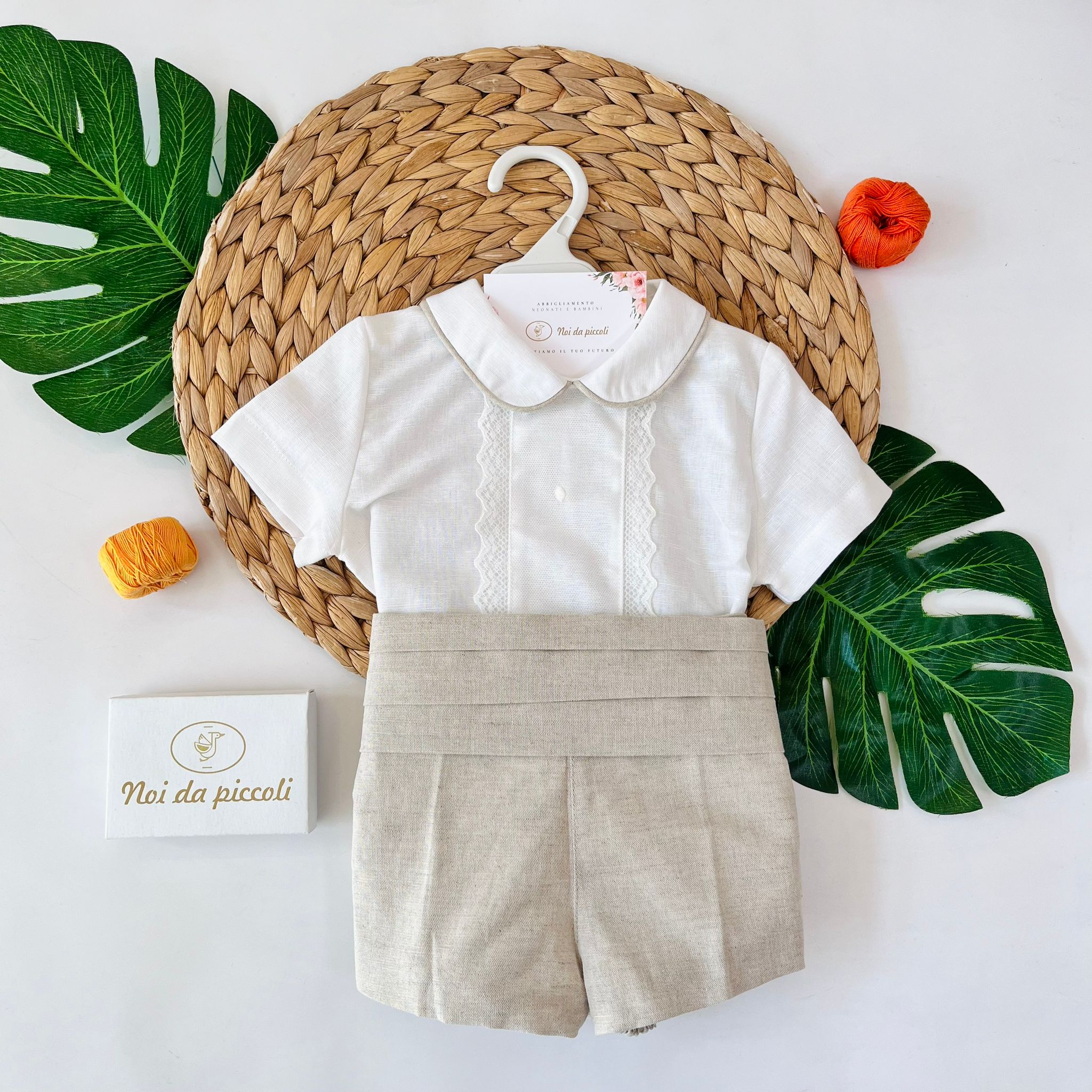 COMPLETO 3 PZ CERIMONIALE BEIGE - Noi da piccoli