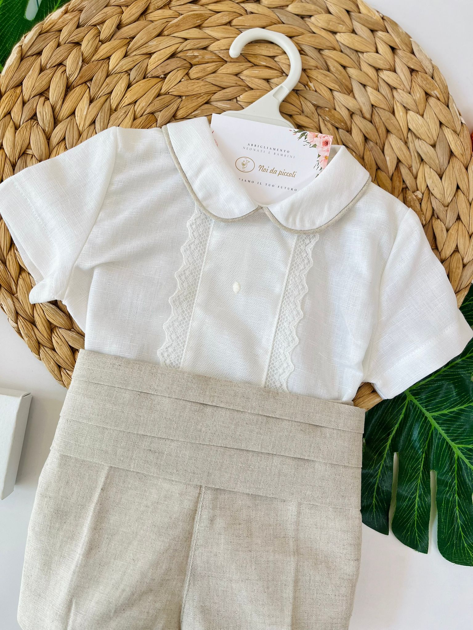 COMPLETO 3 PZ CERIMONIALE BEIGE - Noi da piccoli