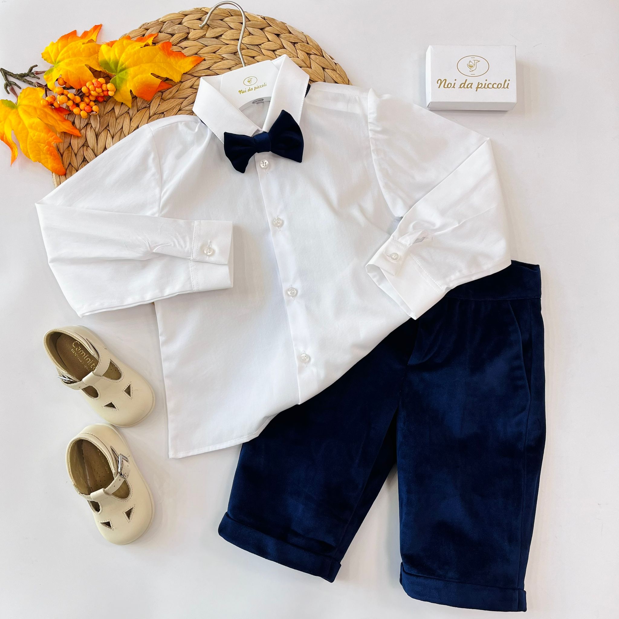 COMPLETO 3 PZ CERIMONIALE BIANCO BLU - Noi da piccoli