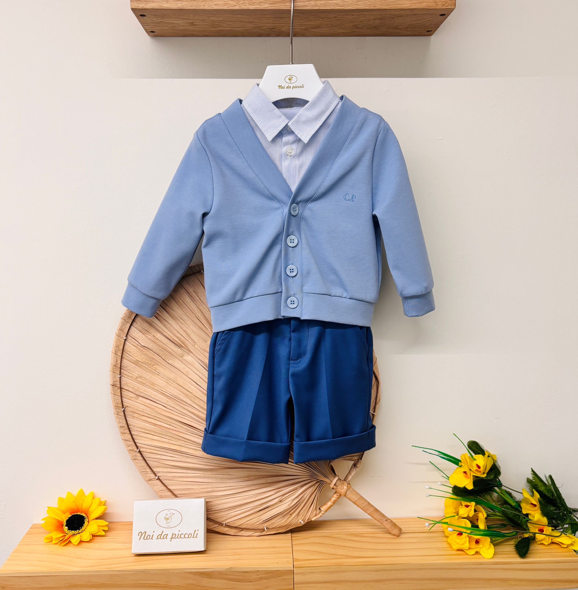 COMPLETO 3 PZ CERIMONIALE CIELO - Noi da piccoli