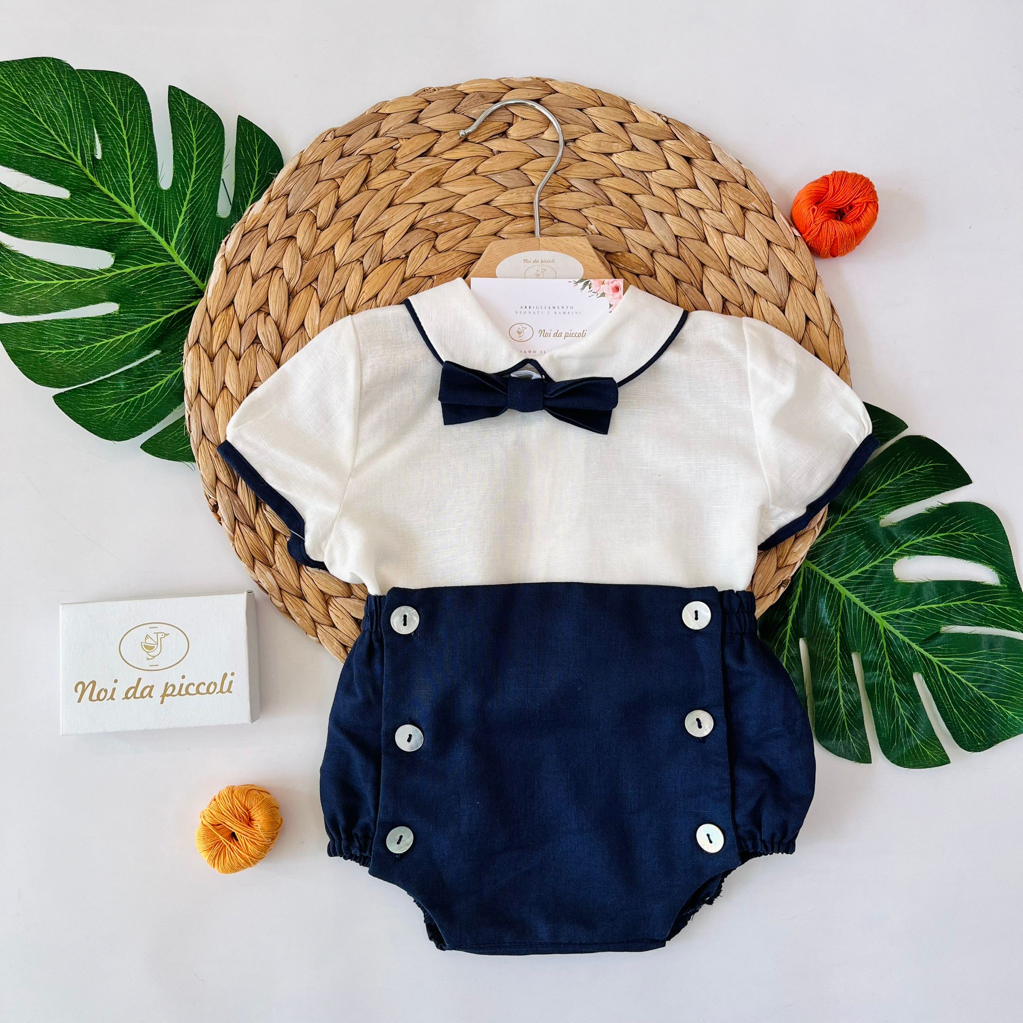 COMPLETO 3 PZ CERIMONIALE CORTO BLU - Noi da piccoli