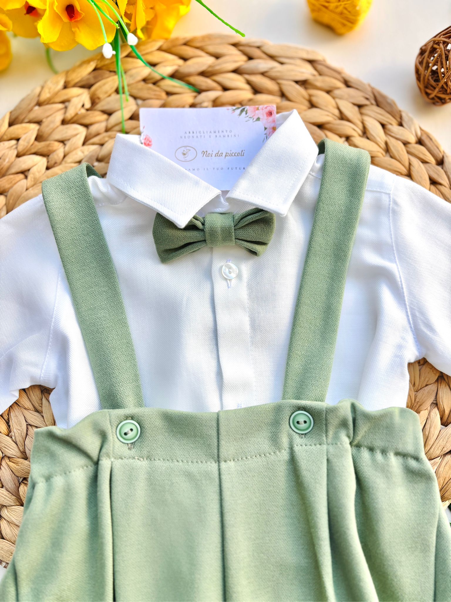 COMPLETO 3 PZ CERIMONIALE VERDE - Noi da piccoli