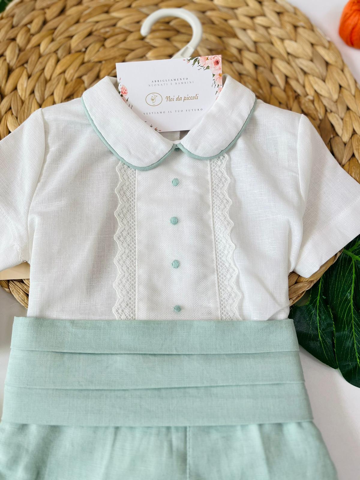 COMPLETO 3 PZ CERIMONIALE VERDE - Noi da piccoli