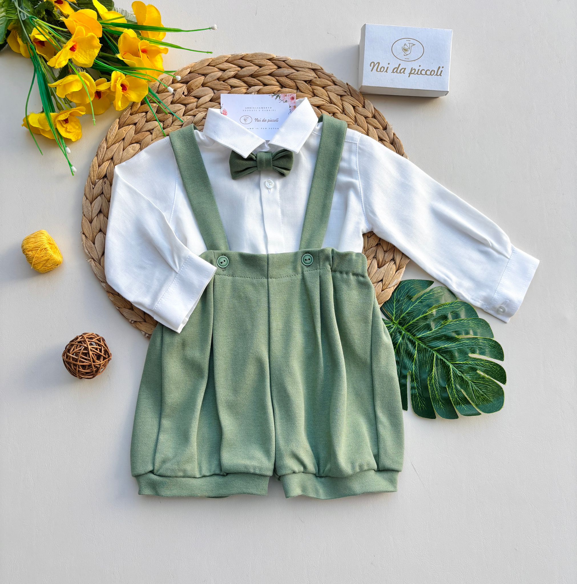 COMPLETO 3 PZ CERIMONIALE VERDE - Noi da piccoli