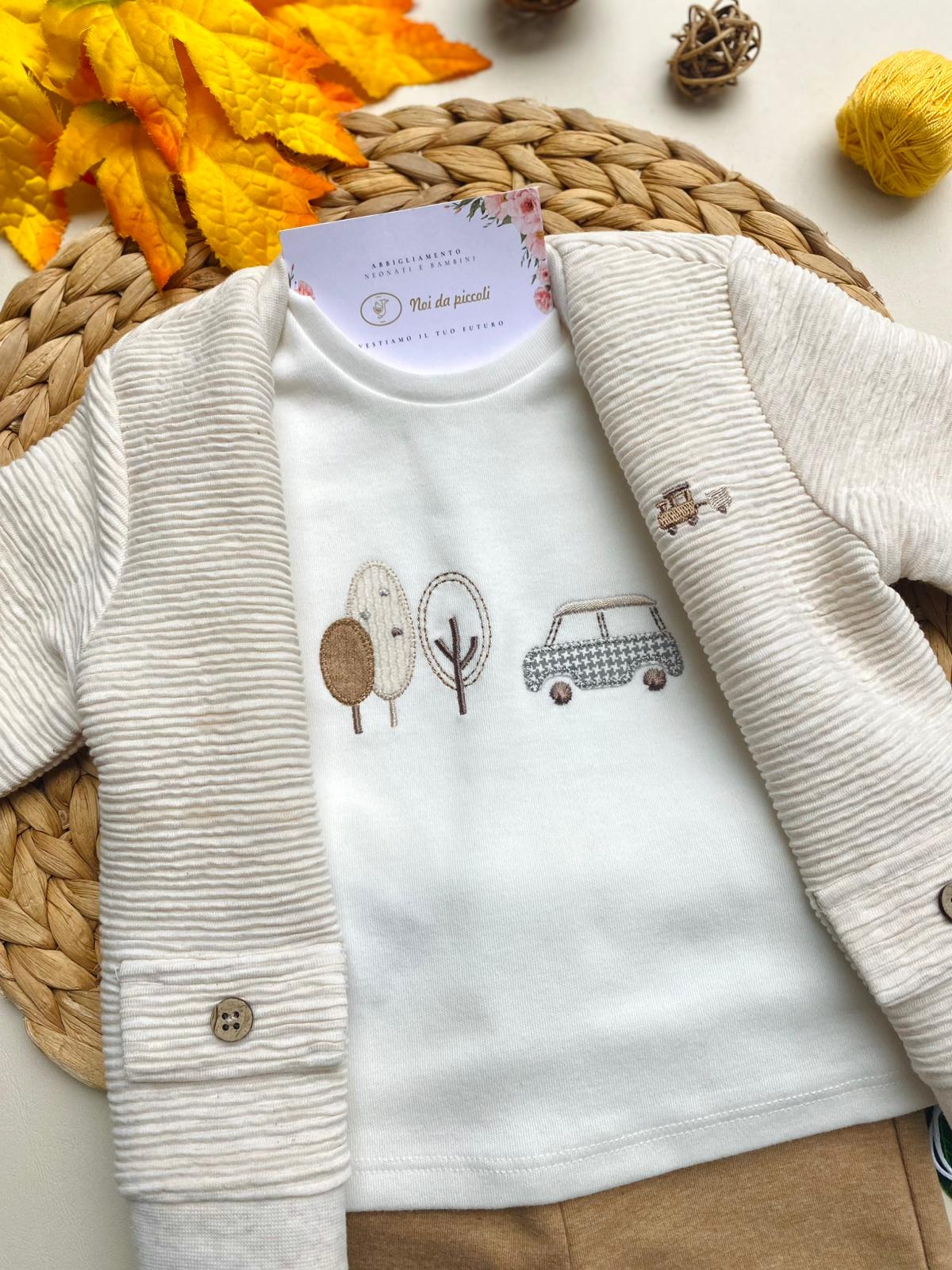 COMPLETO 3 PZ CON BOTTONCINI CALDO COTONE TOFFE VIG - Noi da piccoli