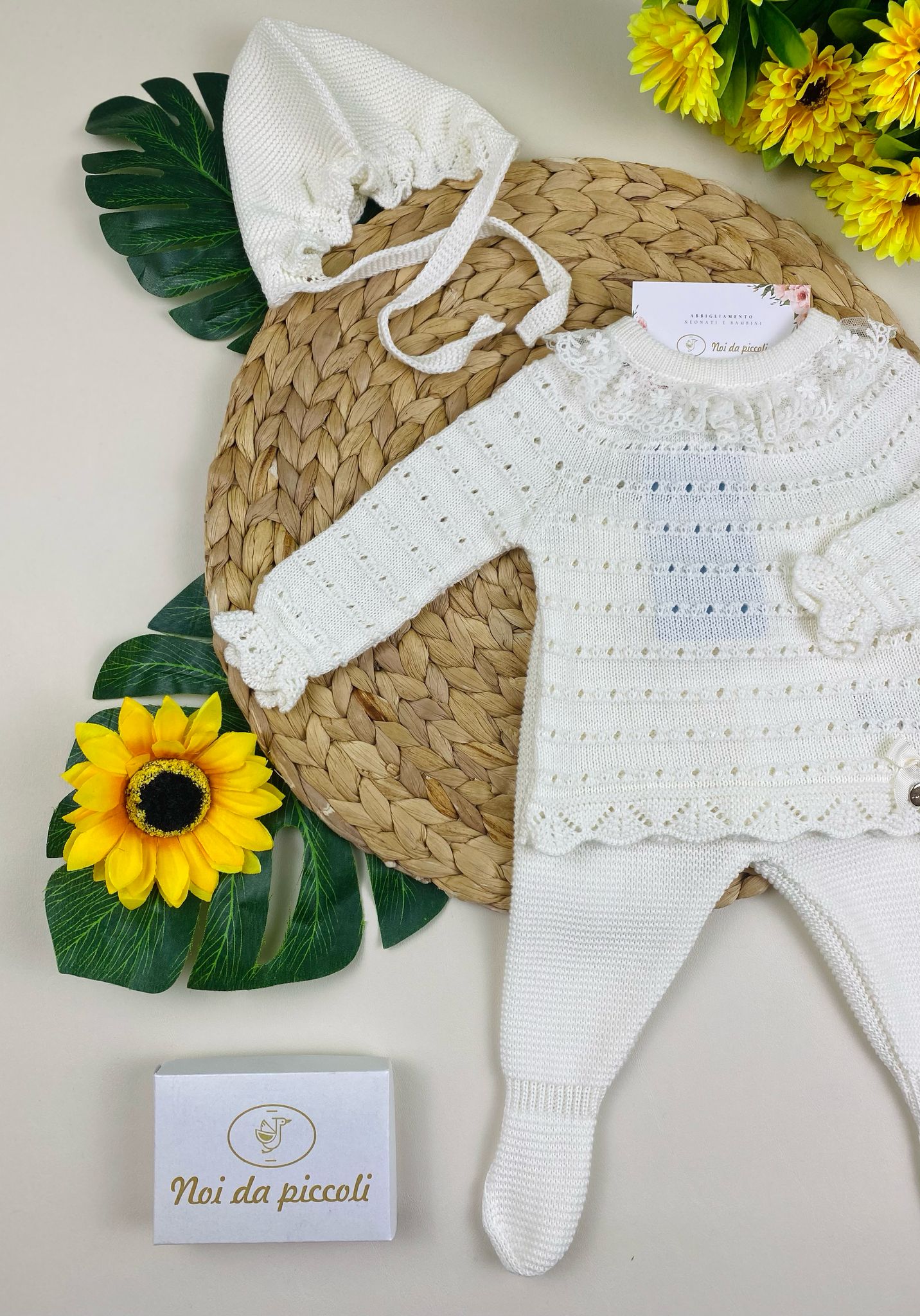 completo 3 pz Cotone Bianco - Noi da piccoli