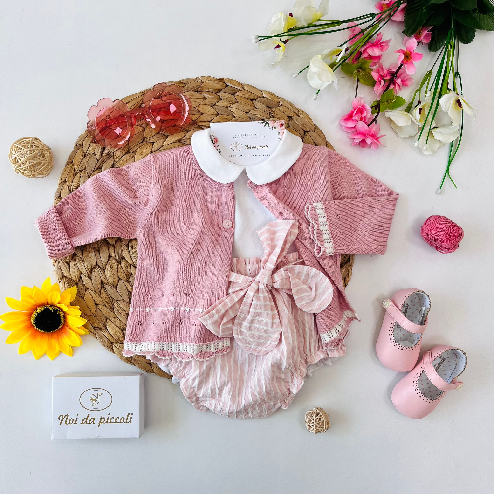 completo 3 pz Cotone Rosa - Noi da piccoli