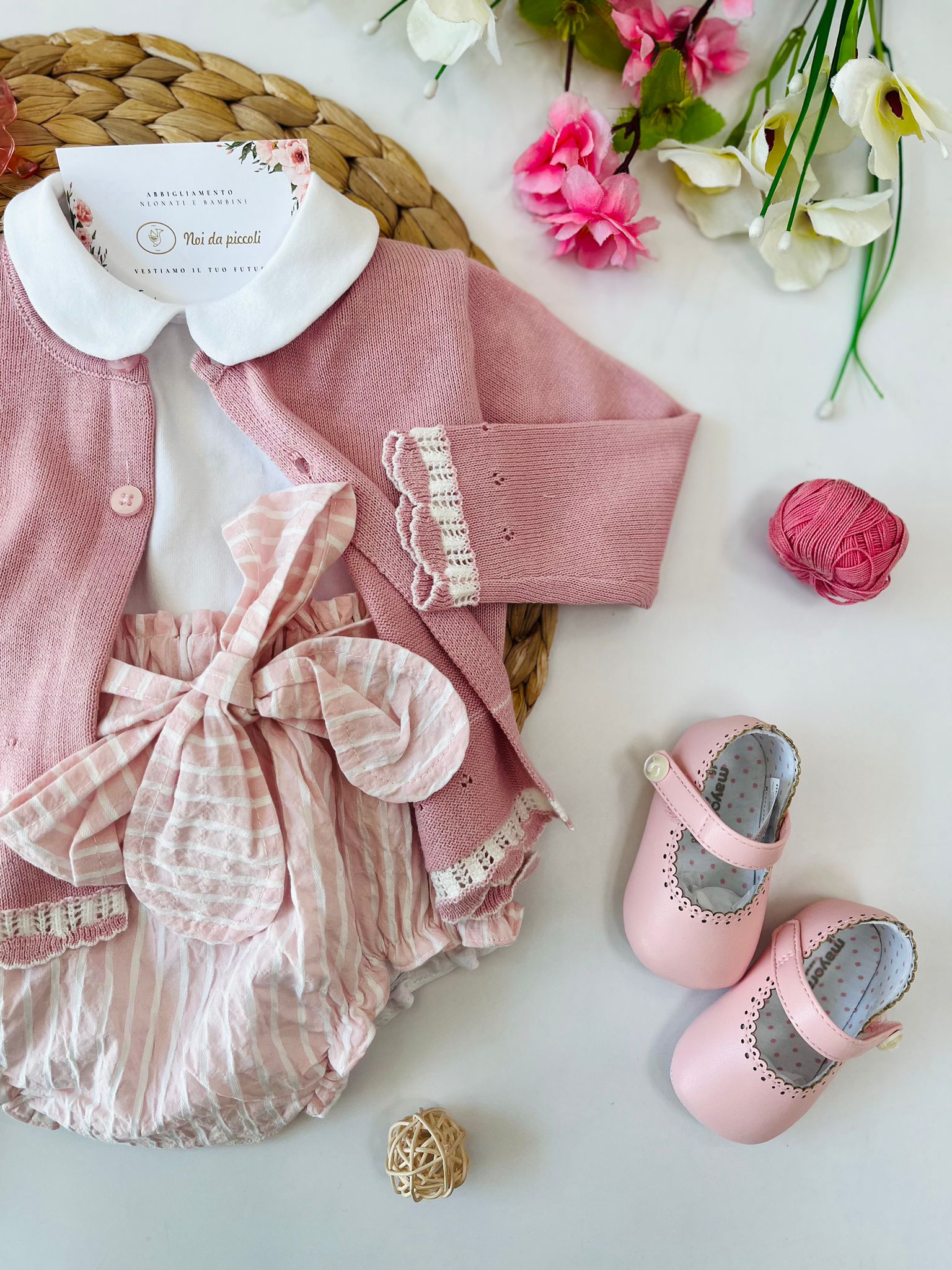 completo 3 pz Cotone Rosa - Noi da piccoli