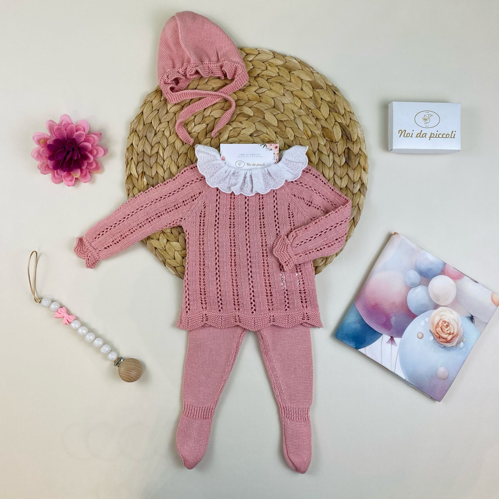 completo 3 pz Cotone Rosa - Noi da piccoli