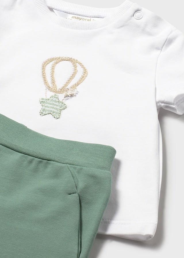 COMPLETO 3 PZ IN COTONE A RIGHE E MONGOLFIERA MUSGO - Noi da piccoli