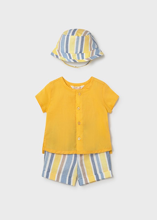 COMPLETO 3 PZ IN COTONE A RIGHE SAVANA - Noi da piccoli