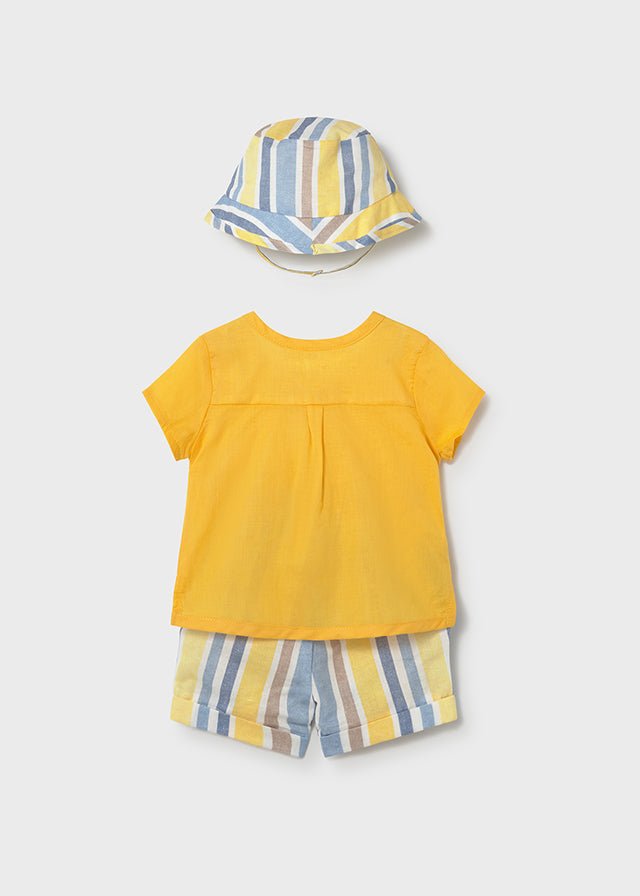 COMPLETO 3 PZ IN COTONE A RIGHE SAVANA - Noi da piccoli