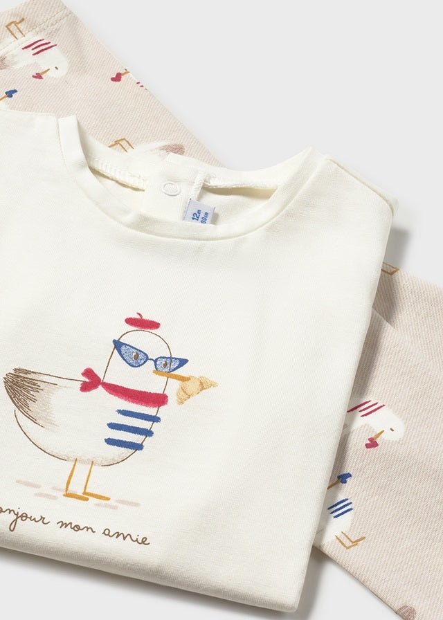 COMPLETO 3 PZ IN COTONE BIANCO ROSSO - Noi da piccoli