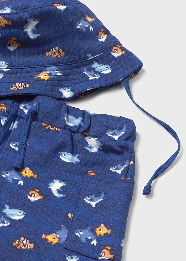 COMPLETO 3 PZ IN COTONE CON ANIMALINI BLU - Noi da piccoli