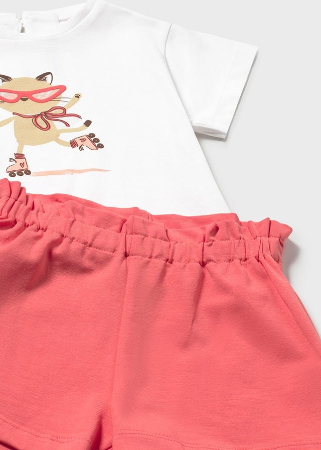 COMPLETO 3 PZ IN COTONE CON FIOCCHETTI ARANCIO - Noi da piccoli