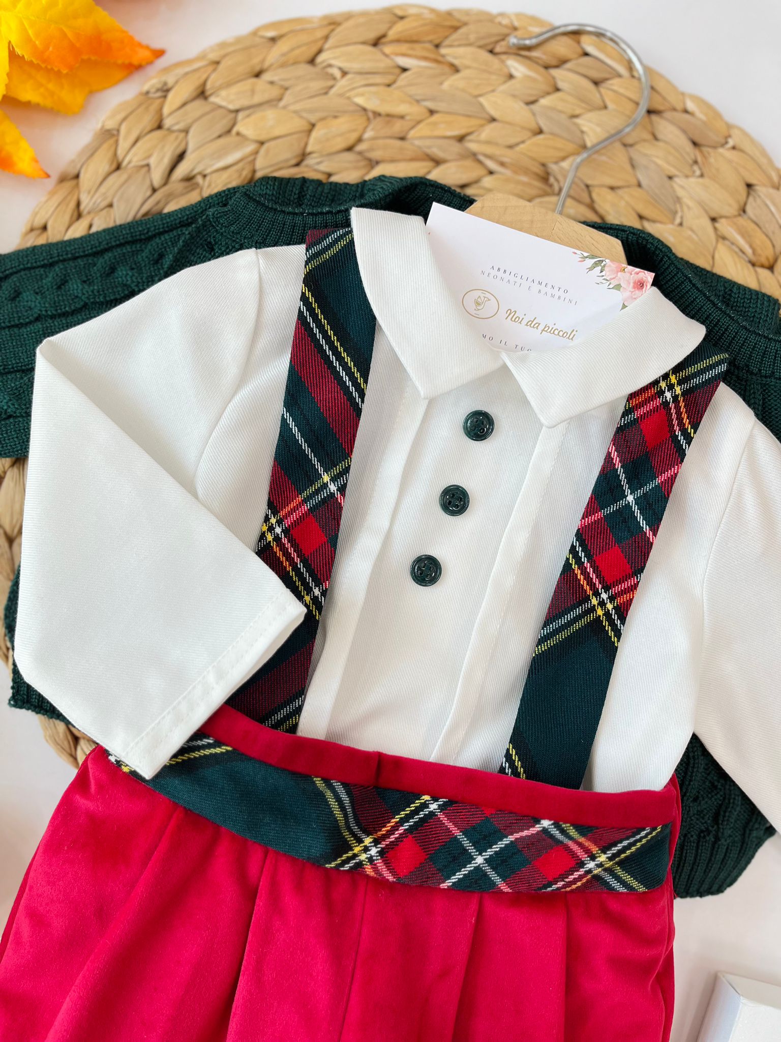 COMPLETO 3 PZ NATALE VERDE E ROSSO - Noi da piccoli