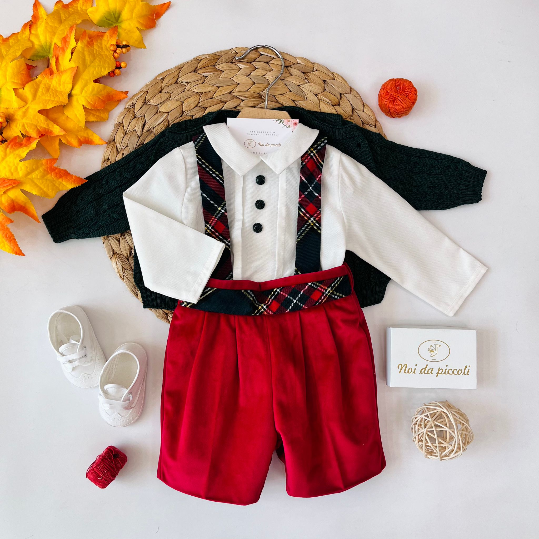 COMPLETO 3 PZ NATALE VERDE E ROSSO - Noi da piccoli