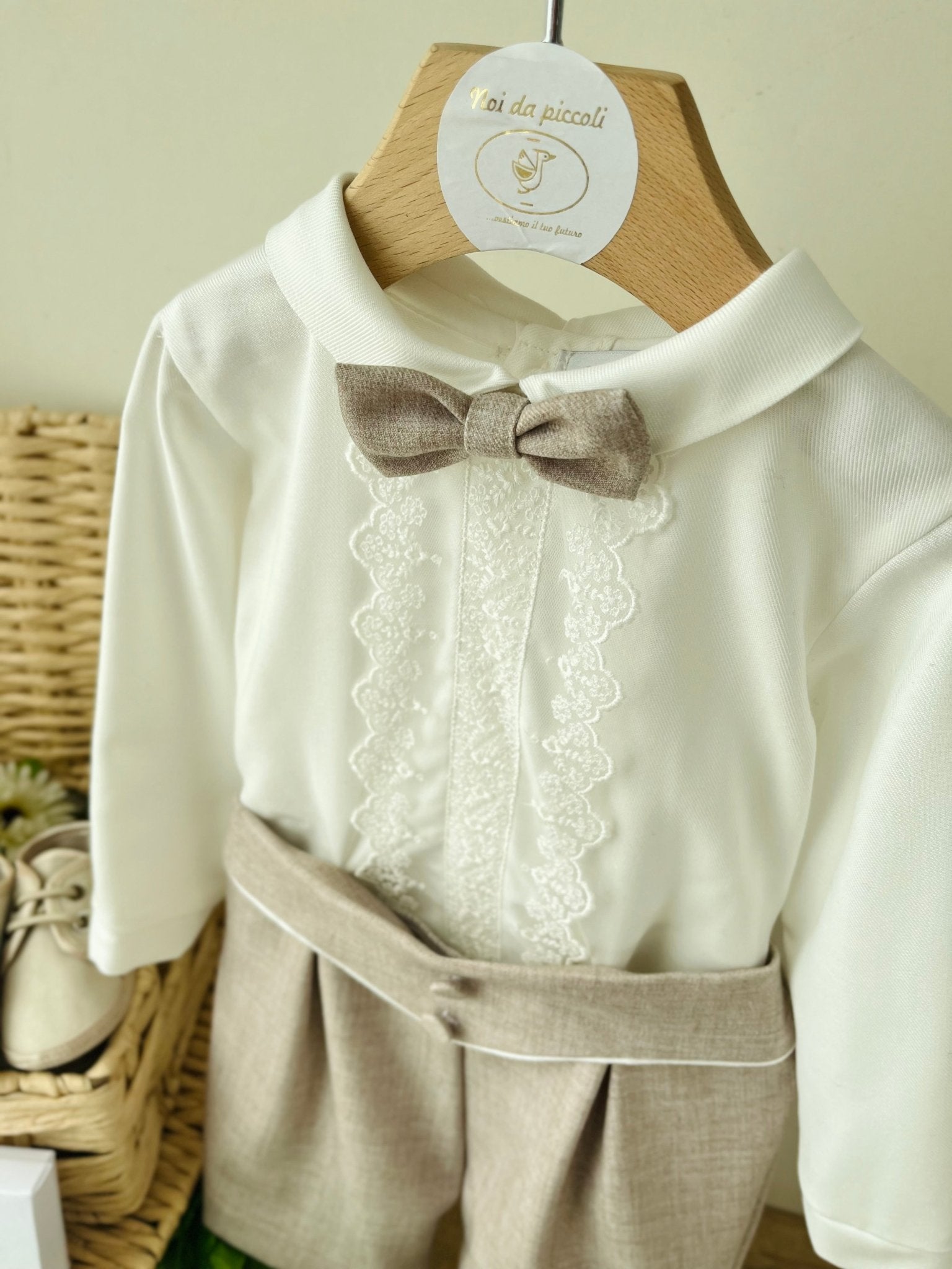 COMPLETO 3 PZ TORTORA E BIANCO - Noi da piccoli