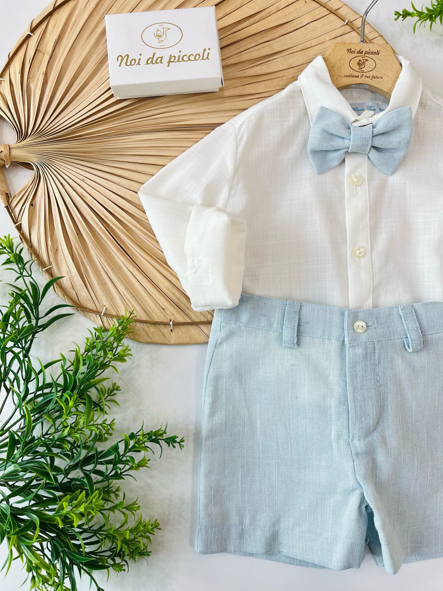 COMPLETO 3PZ CIELO E BIANCO - Noi da piccoli