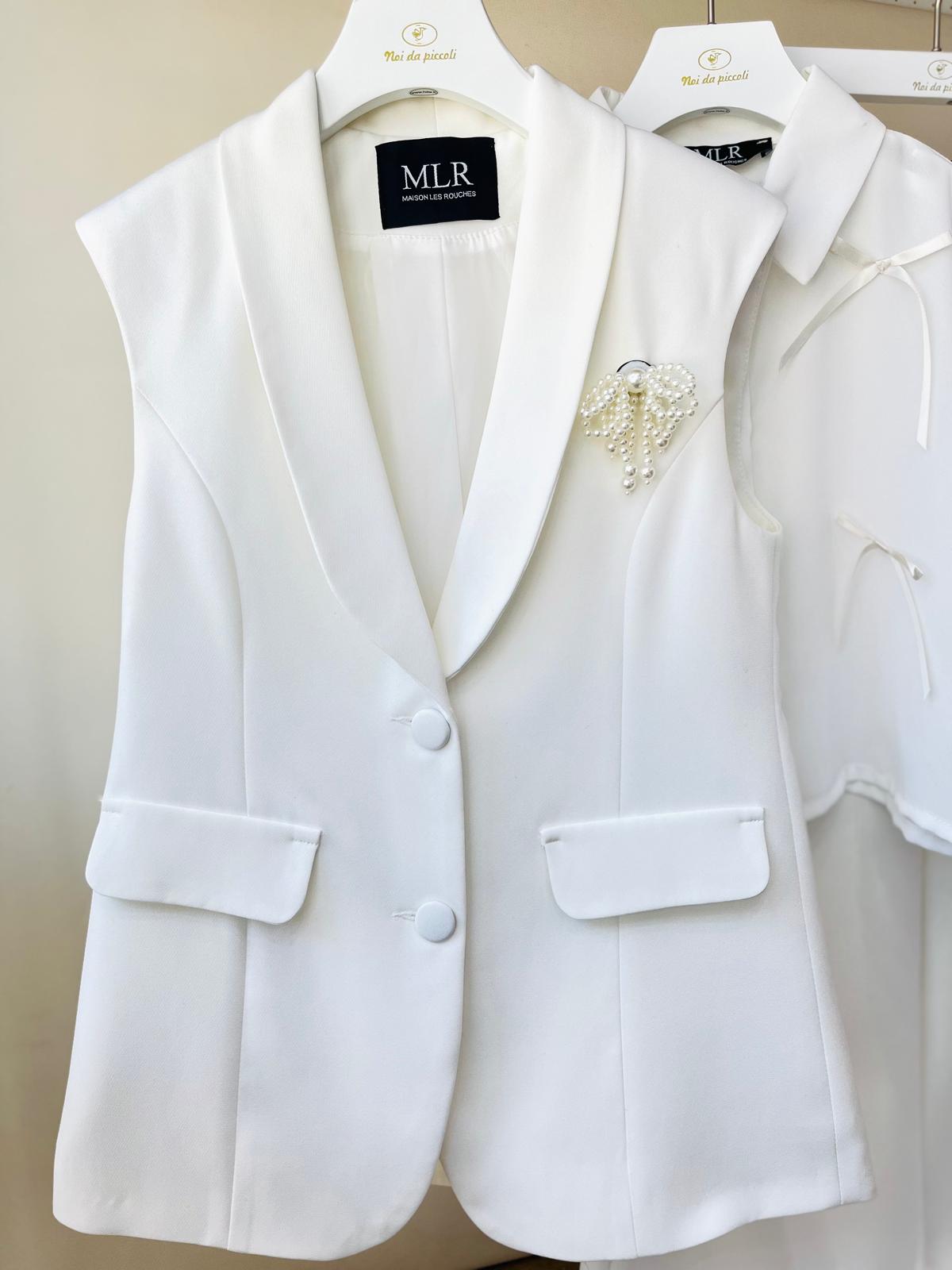 COMPLETO 3PZ ELEGANTE BIANCO YOUNG GIRL - Noi da piccoli