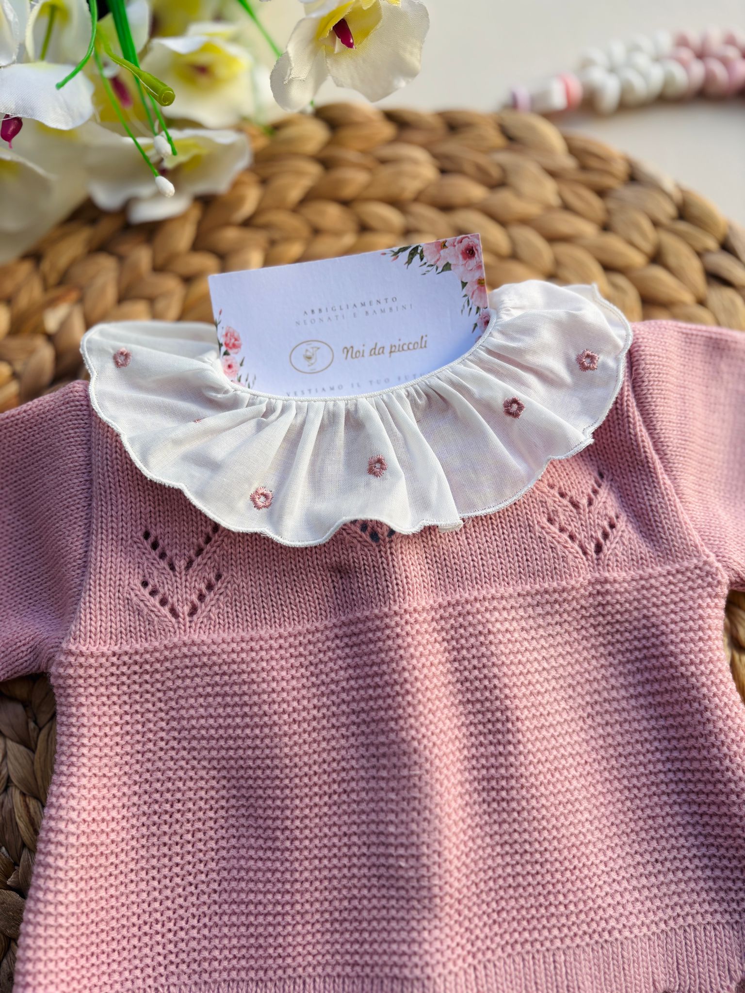 COMPLETO 3PZ FILATO CALDO ROSA - Noi da piccoli