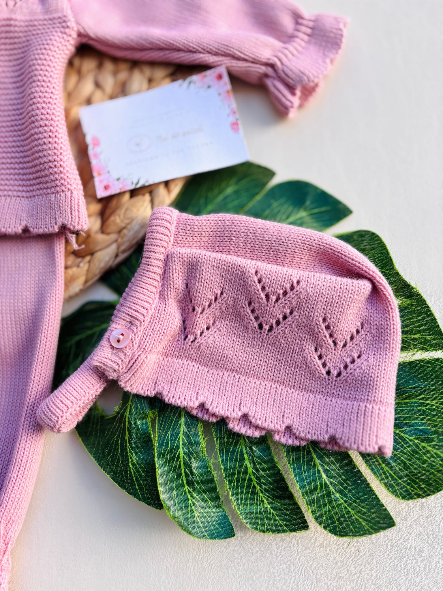 COMPLETO 3PZ FILATO CALDO ROSA - Noi da piccoli