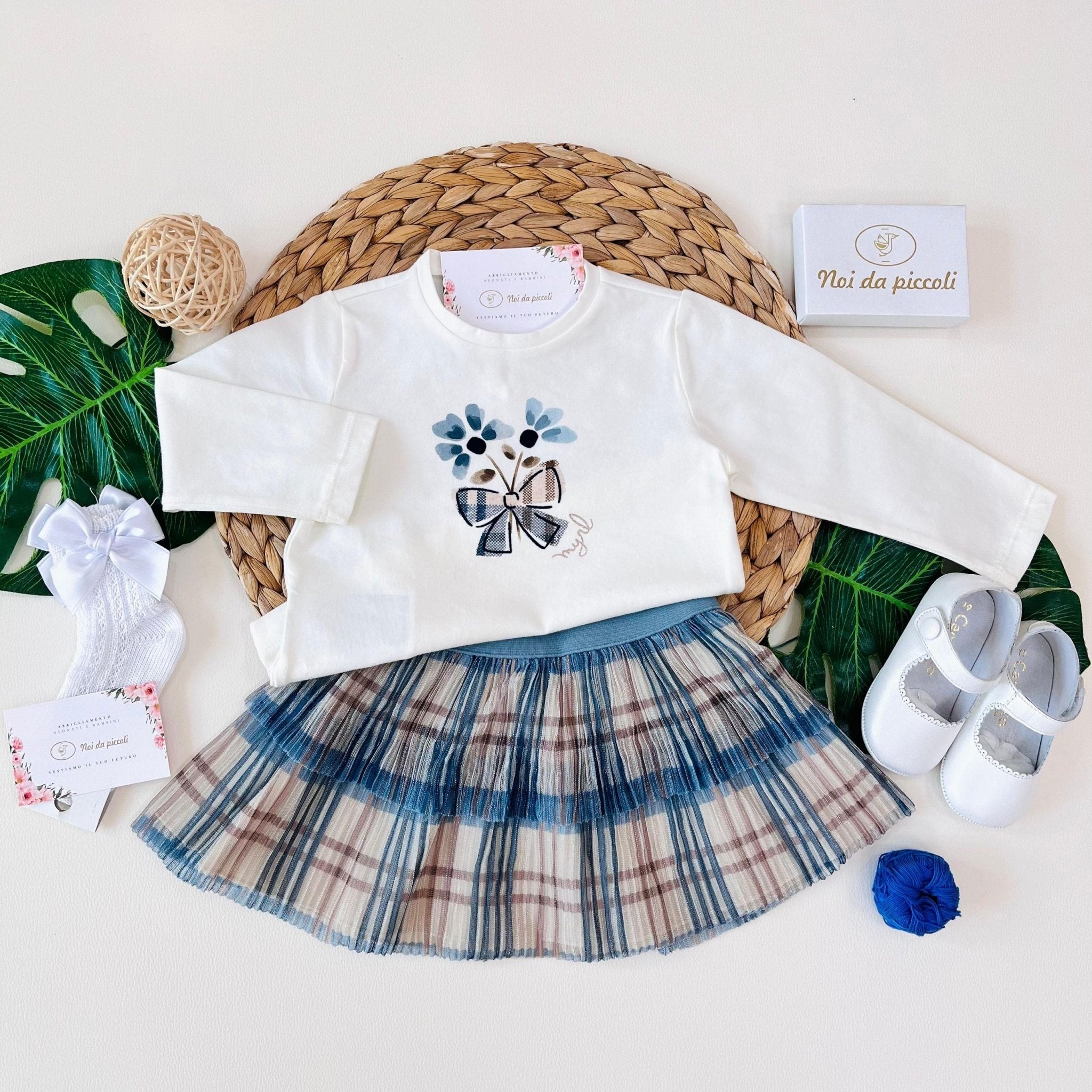 COMPLETO 3PZ IN FELPA CIELO - Noi da piccoli