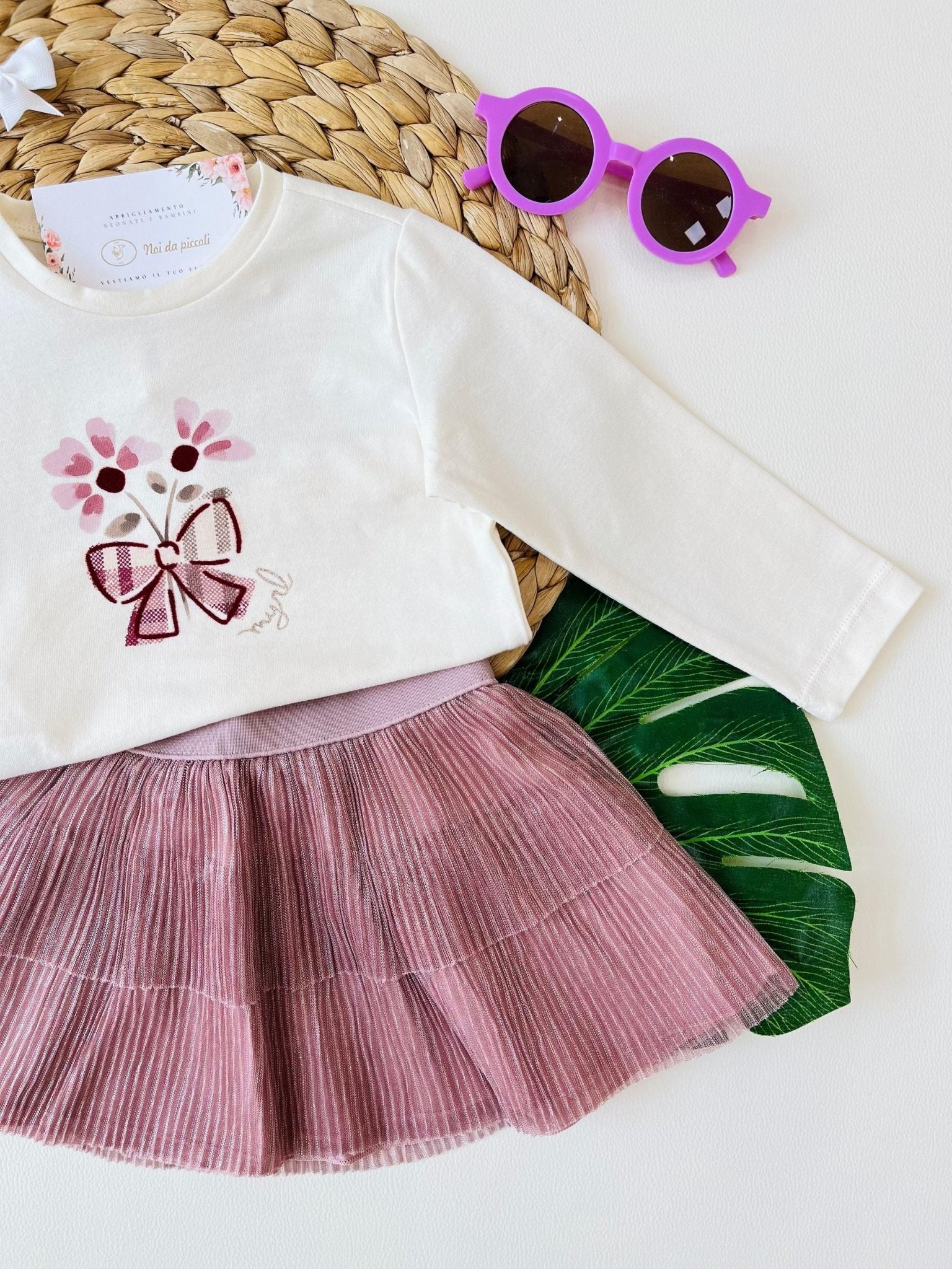 COMPLETO 3PZ IN FELPA ROSADO - Noi da piccoli