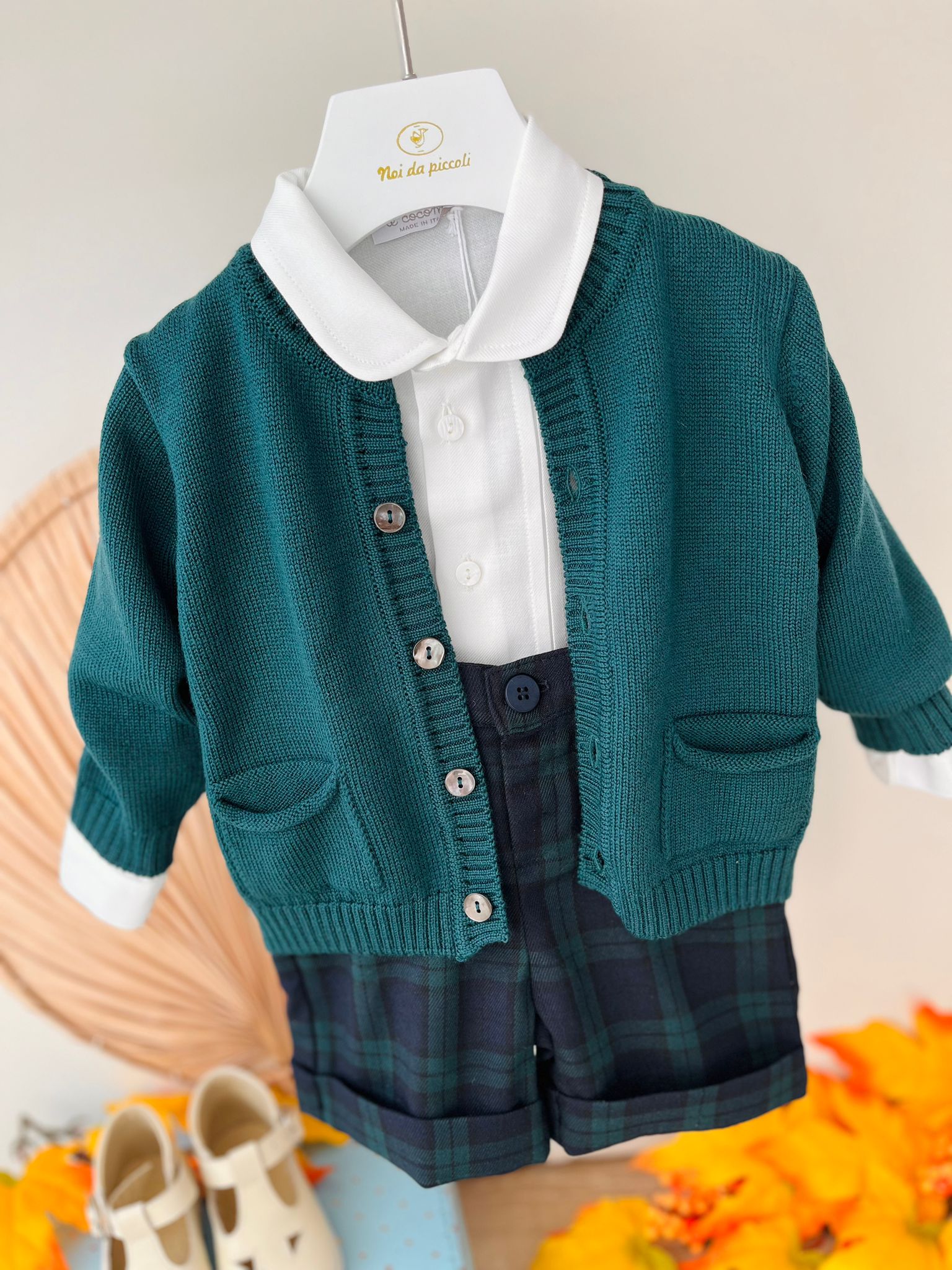 COMPLETO 3PZ TARTAN VERDE E TARTAN - Noi da piccoli