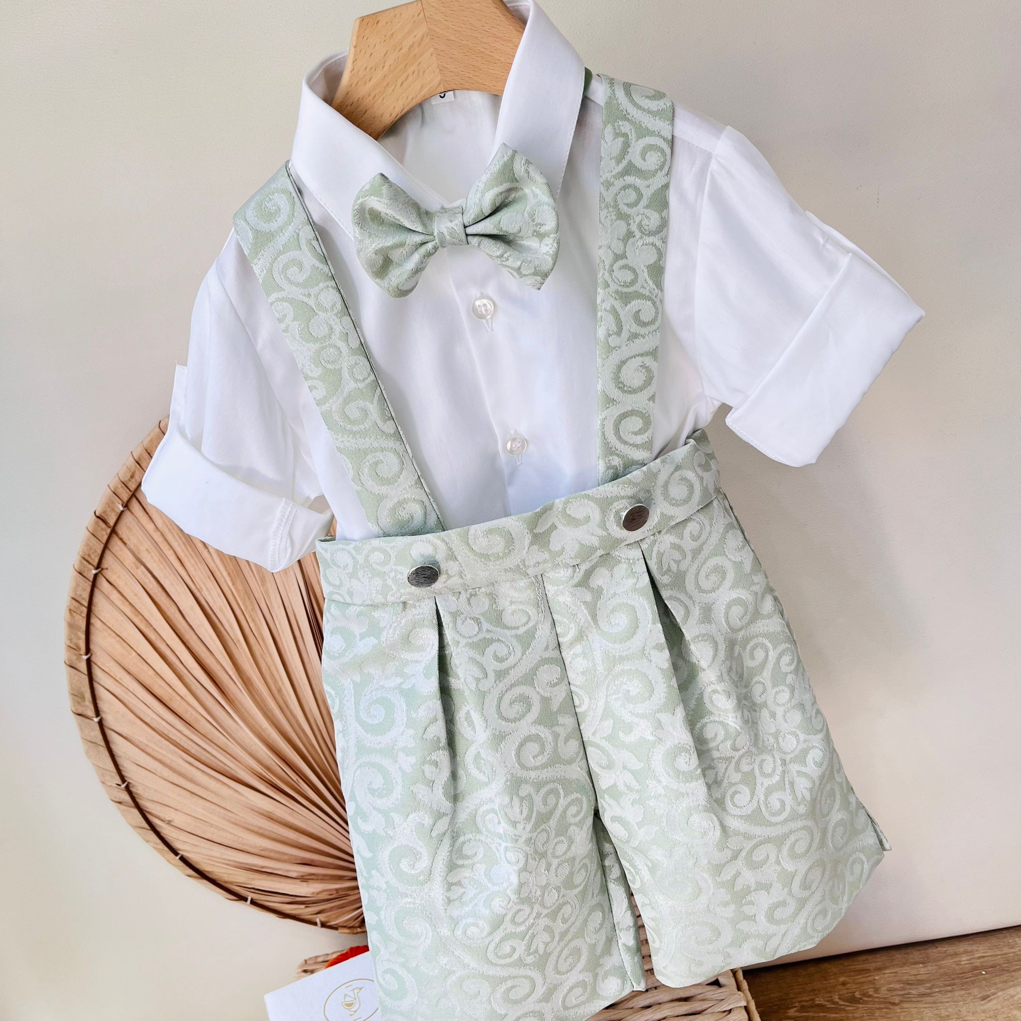 COMPLETO 3PZ VERDE JACQUARD - Noi da piccoli