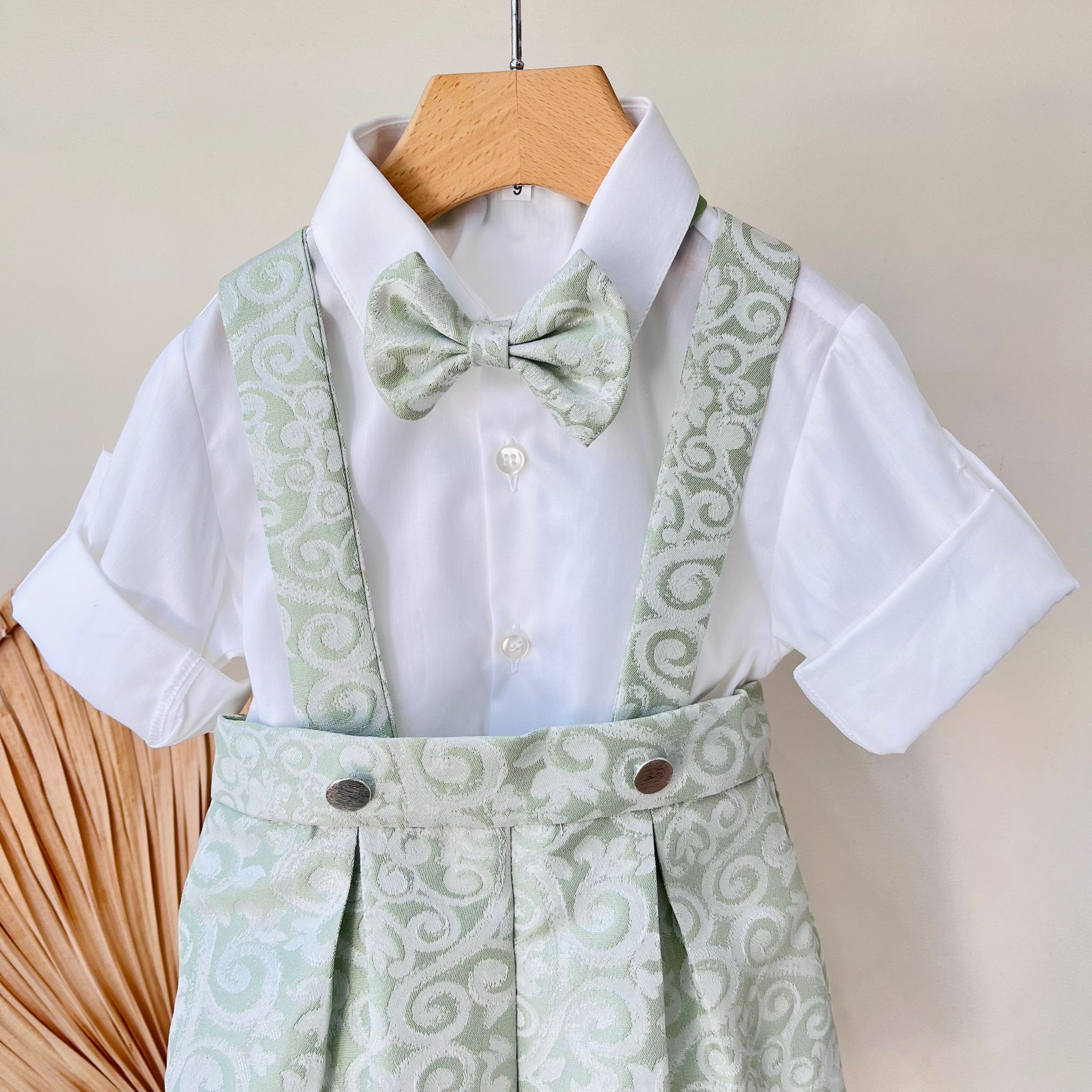 COMPLETO 3PZ VERDE JACQUARD - Noi da piccoli