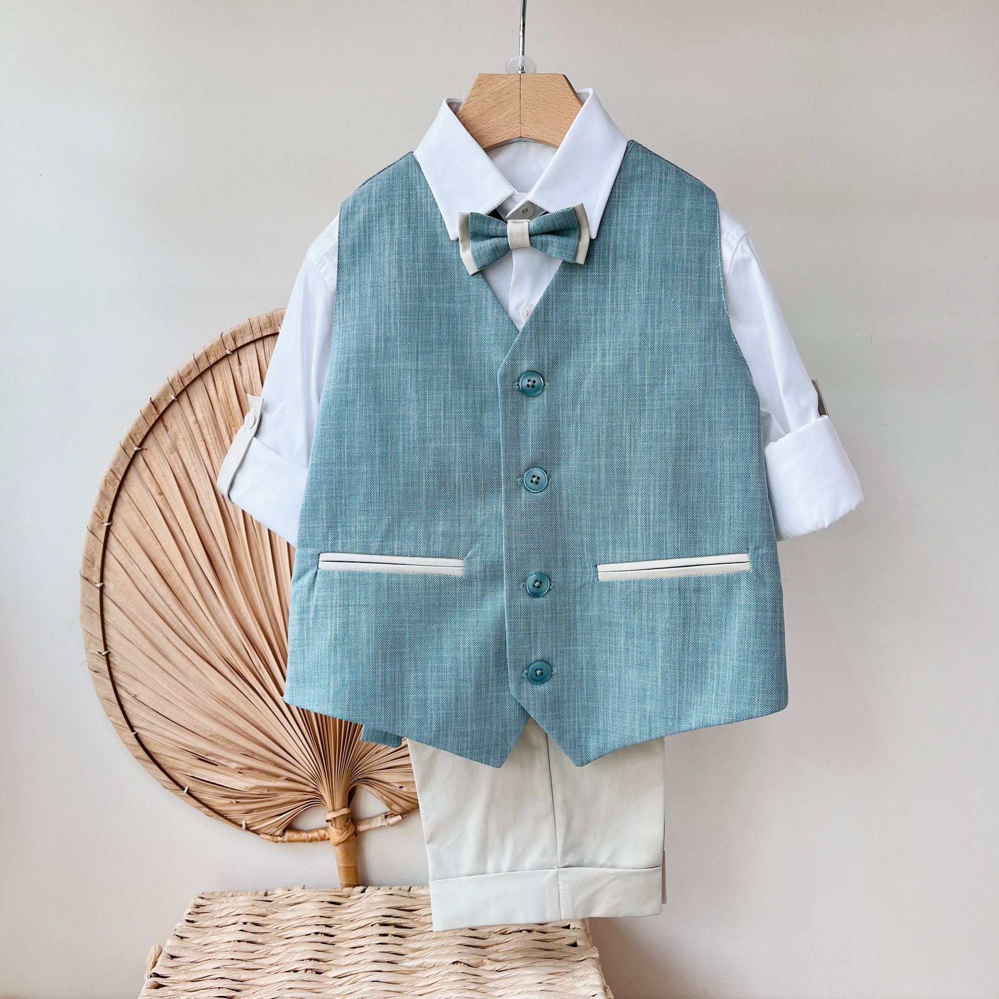 COMPLETO 4 PZ CERIMONIALE MARK VERDE - Noi da piccoli