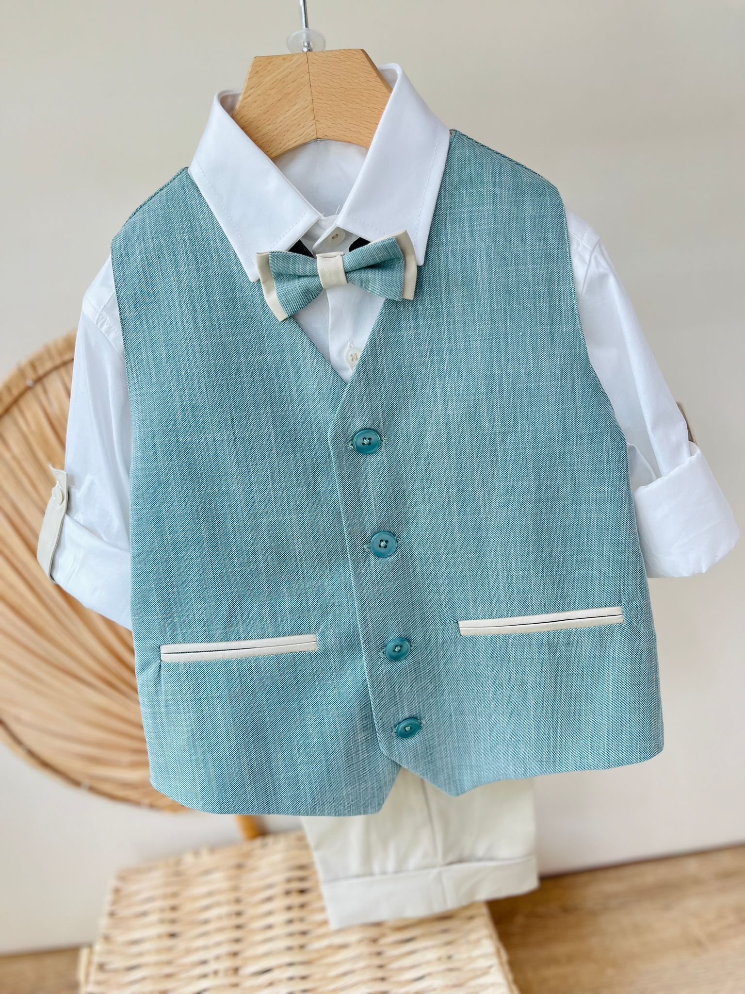 COMPLETO 4 PZ CERIMONIALE MARK VERDE - Noi da piccoli