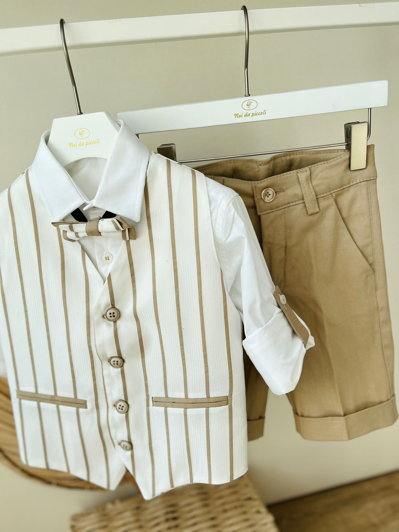 COMPLETO 4 PZ CERIMONIALE PABLO BEIGE - Noi da piccoli